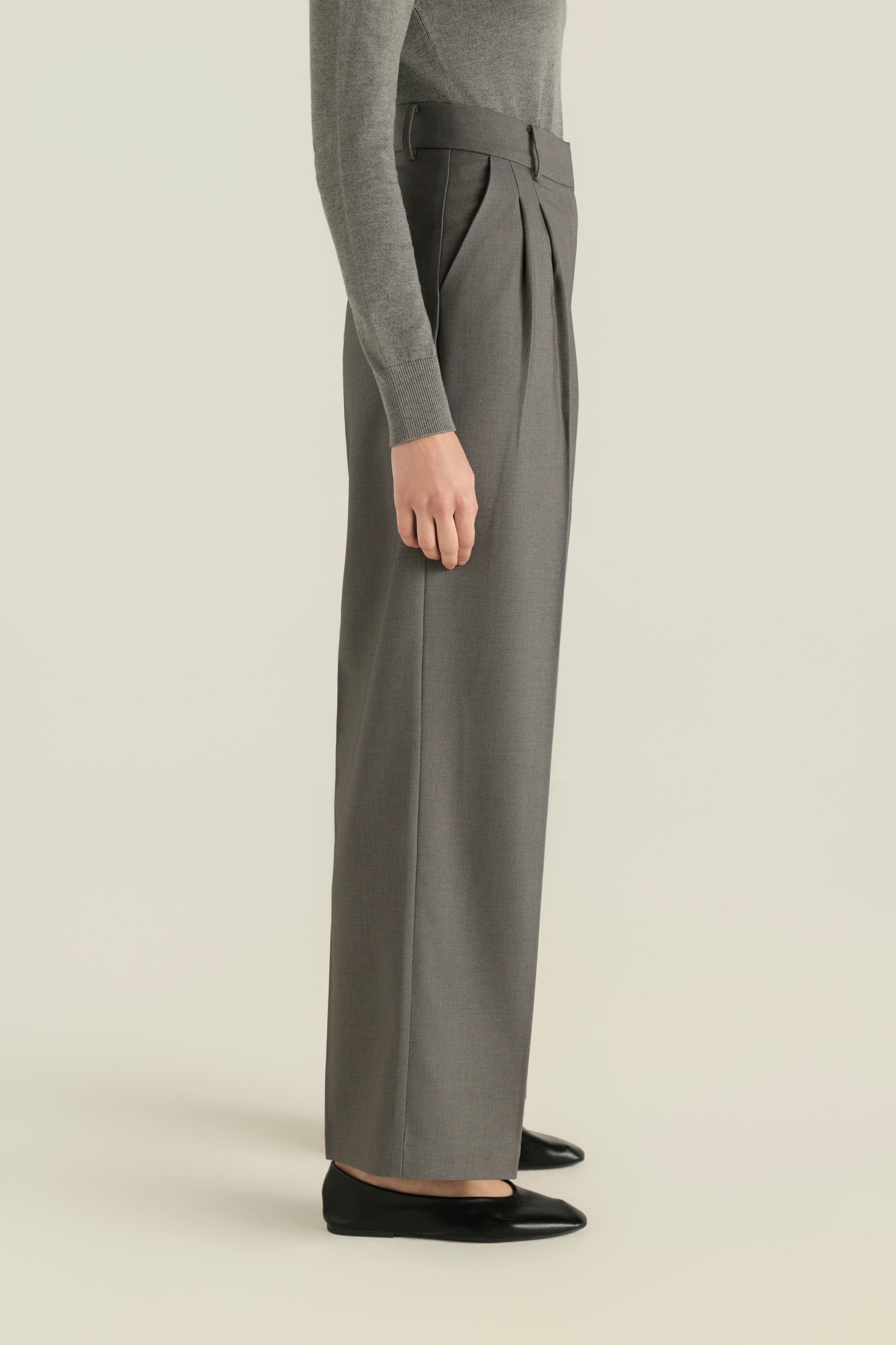 Straight-Cut Solid Trousers