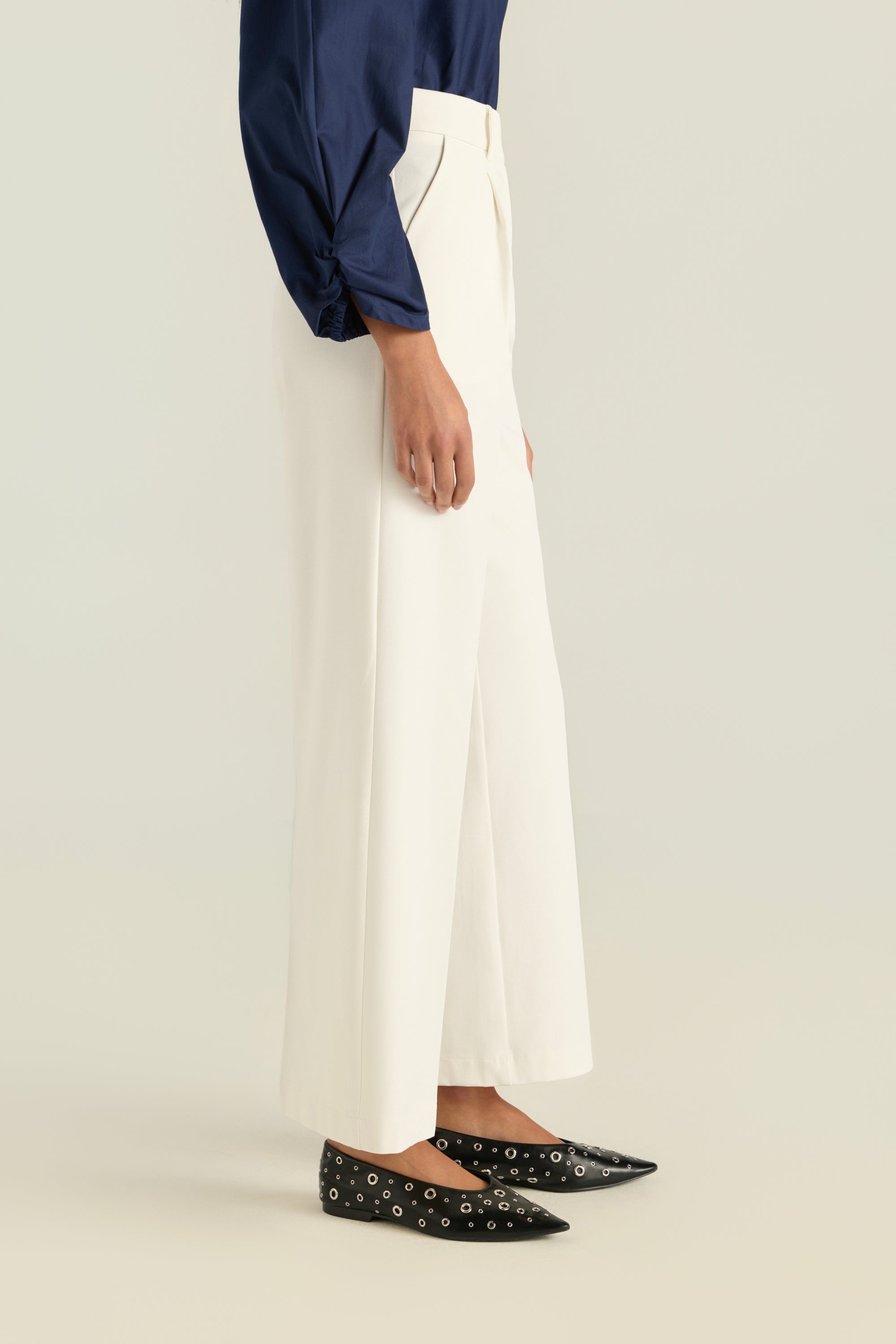 High-Waisted Pleated Trousers