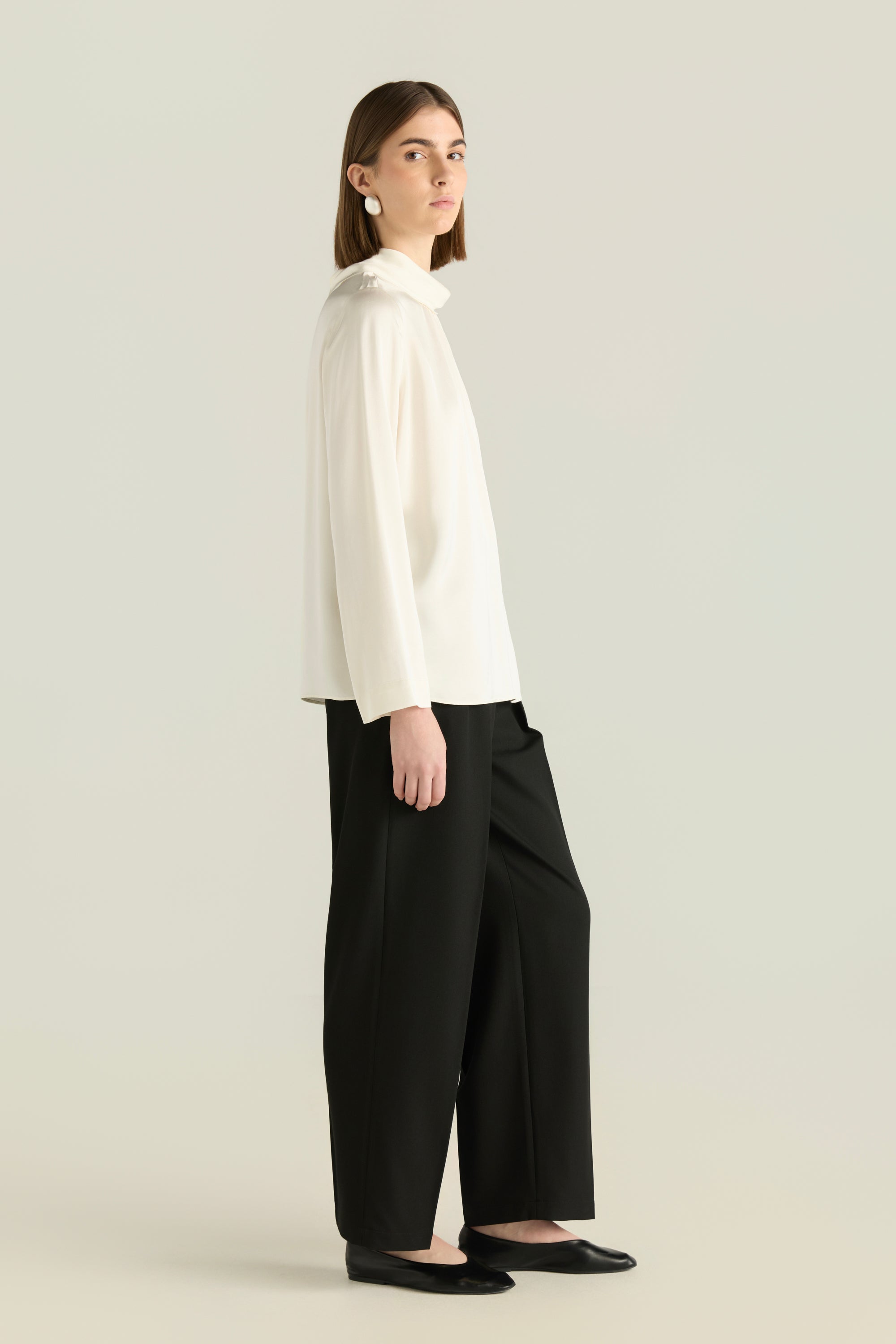 Soft Solid Satin Blouse