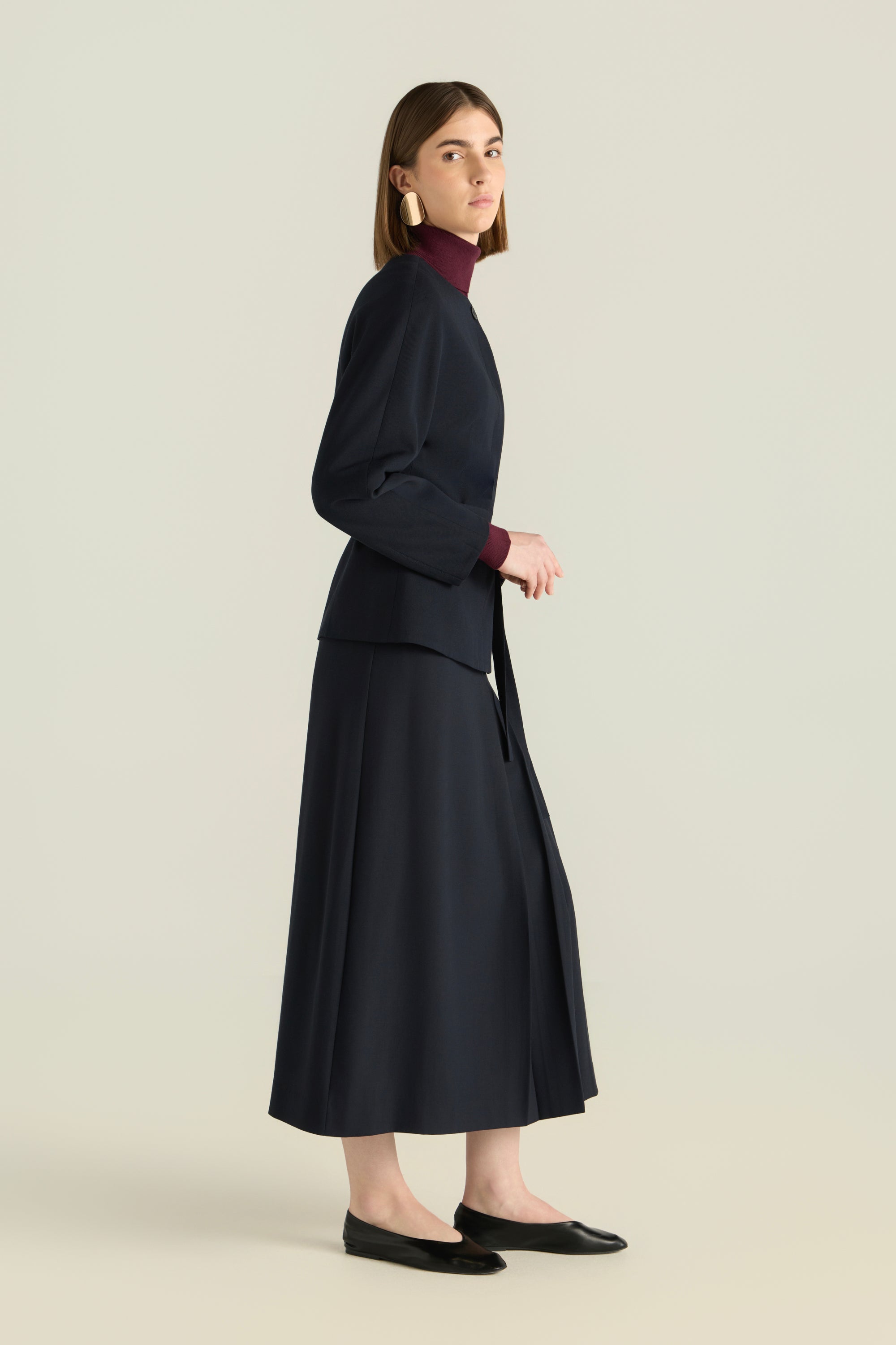 Drop Shoulder Belted Blazer