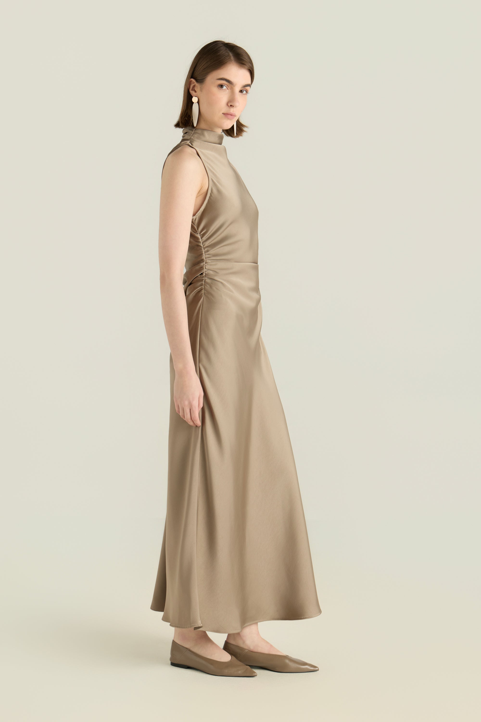 Sleeveless Satin Dress