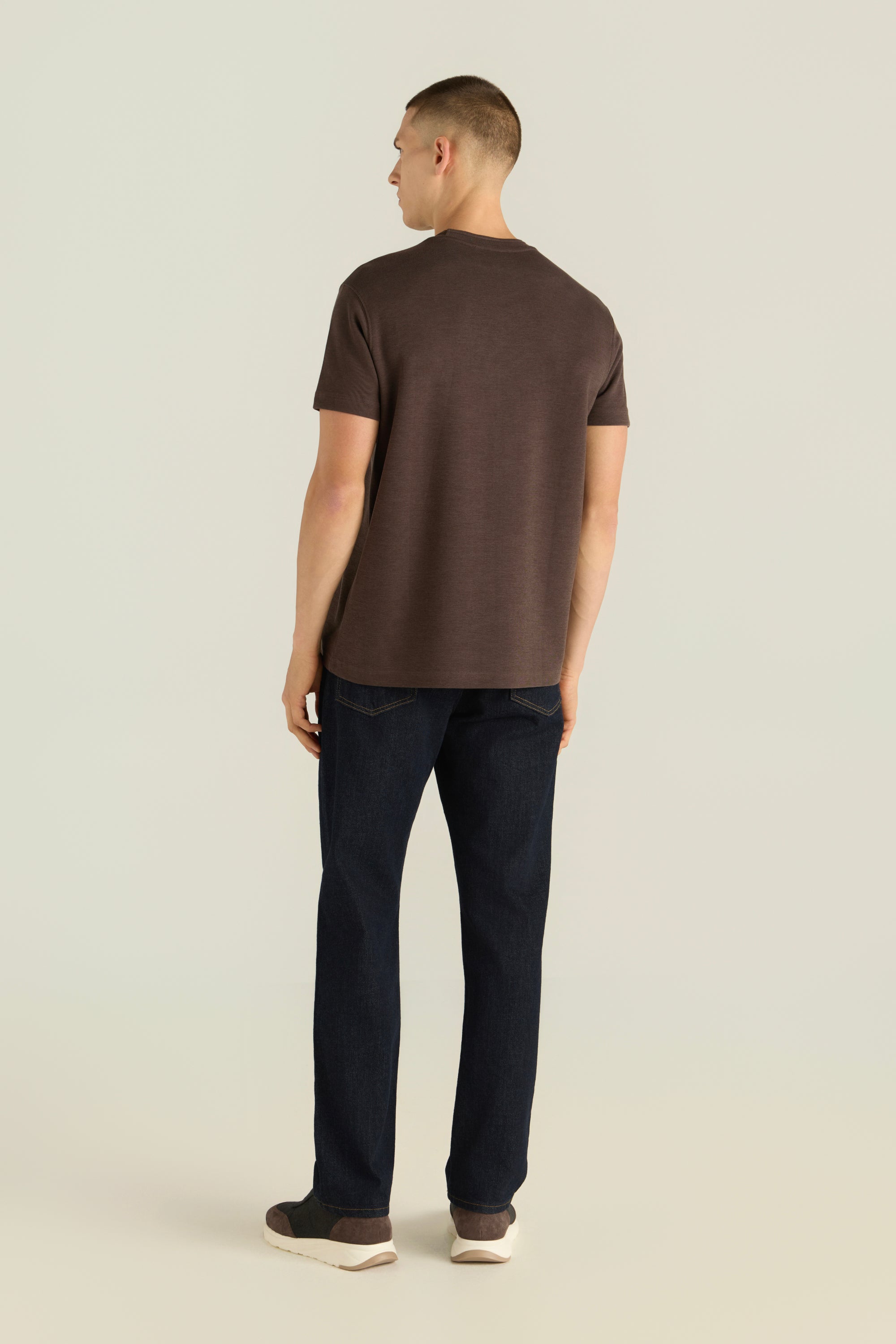 Men'S Ribbed Crew Neck T-Shirt