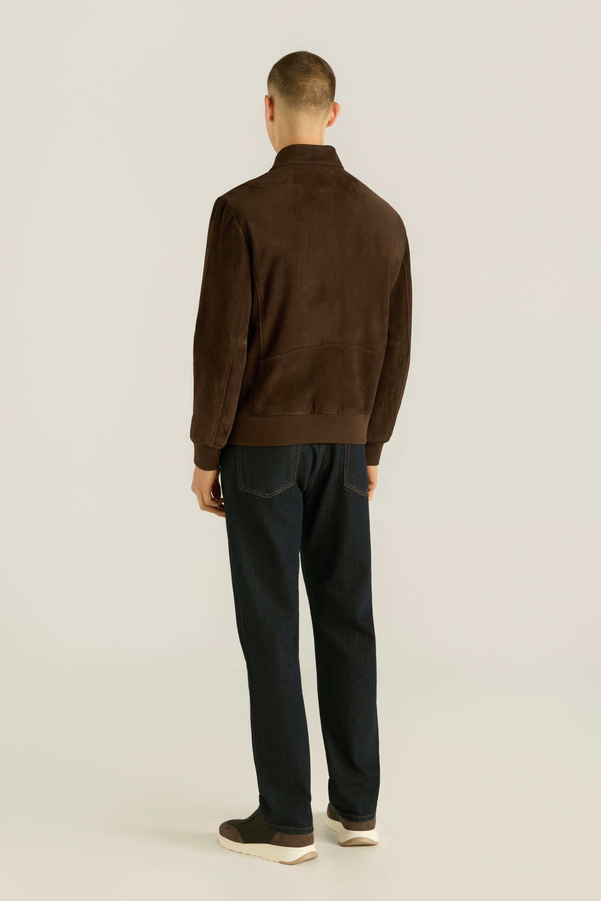 Men'S Suede Bomber Jacket