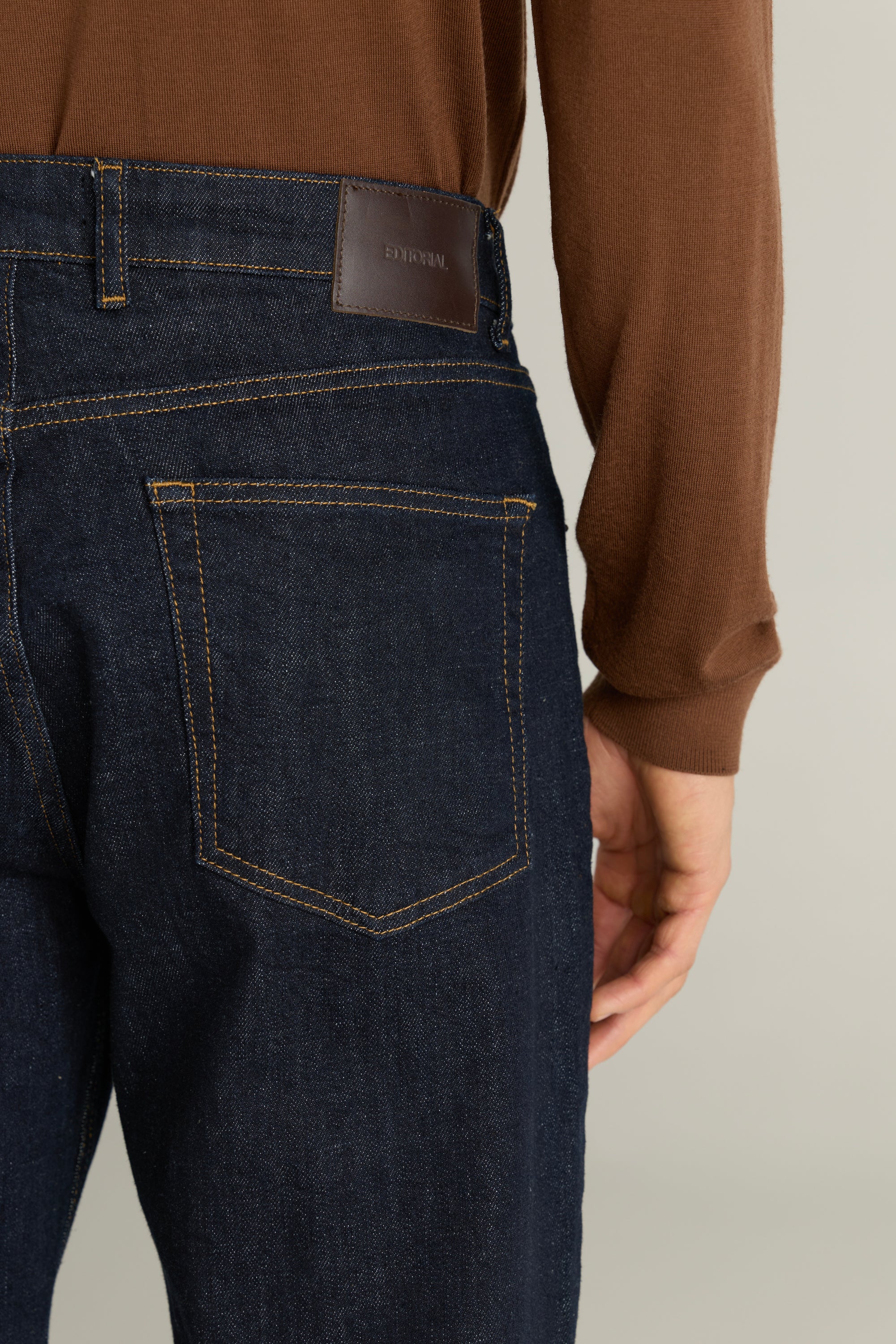 Men'S Straight-Cut Dark Jeans