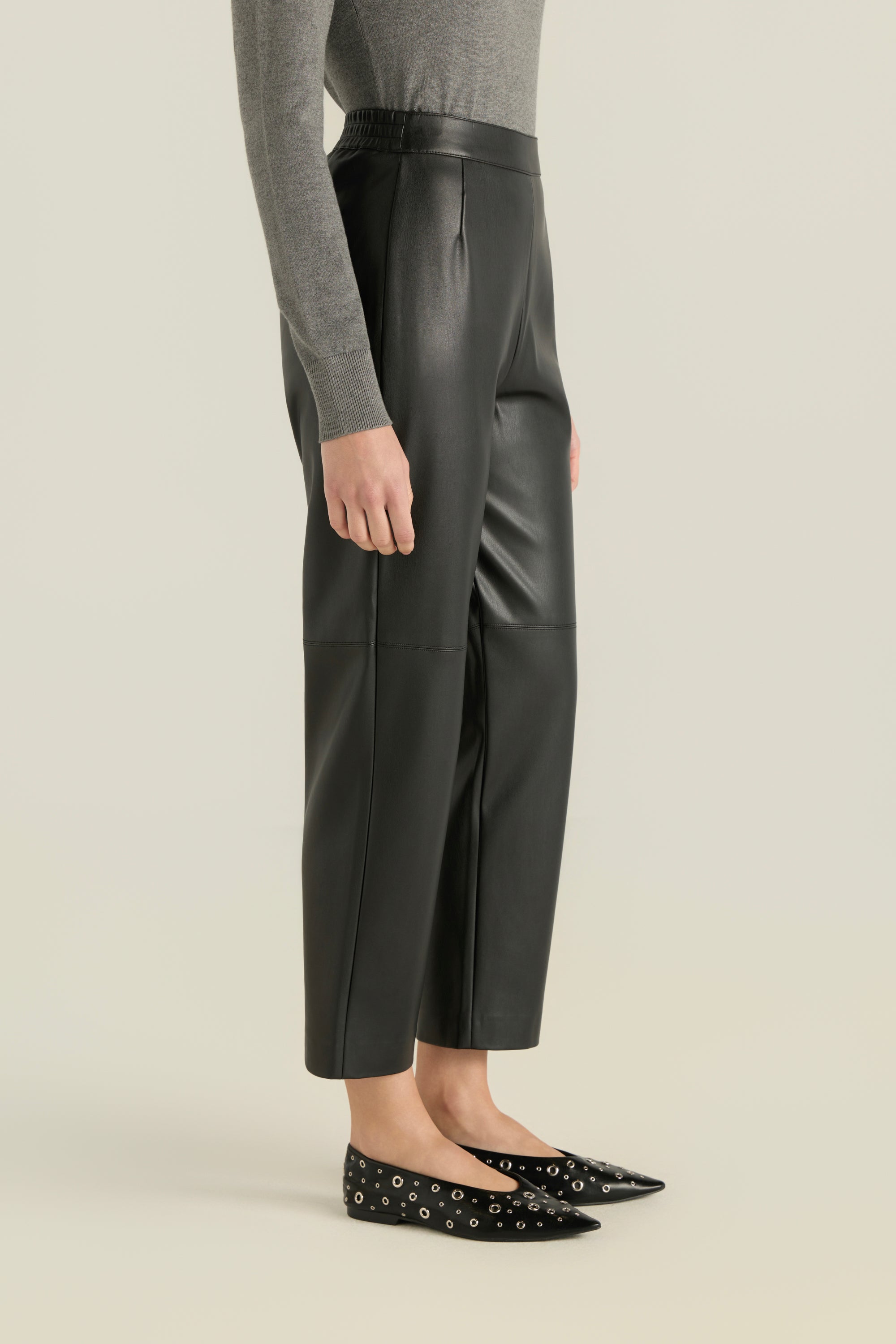 Solid Pu Leather Pants