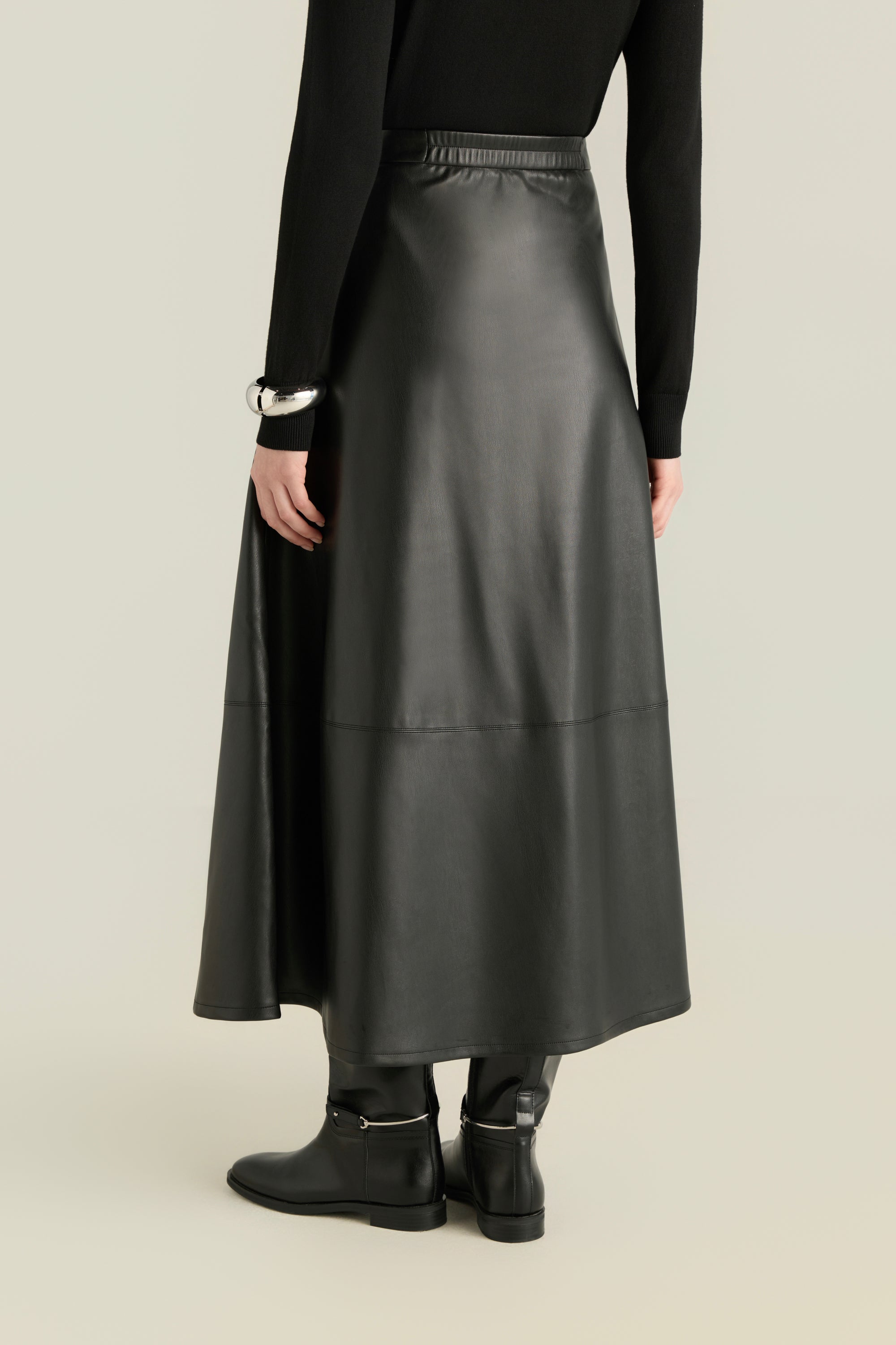 Pu Leather A-Line Skirt