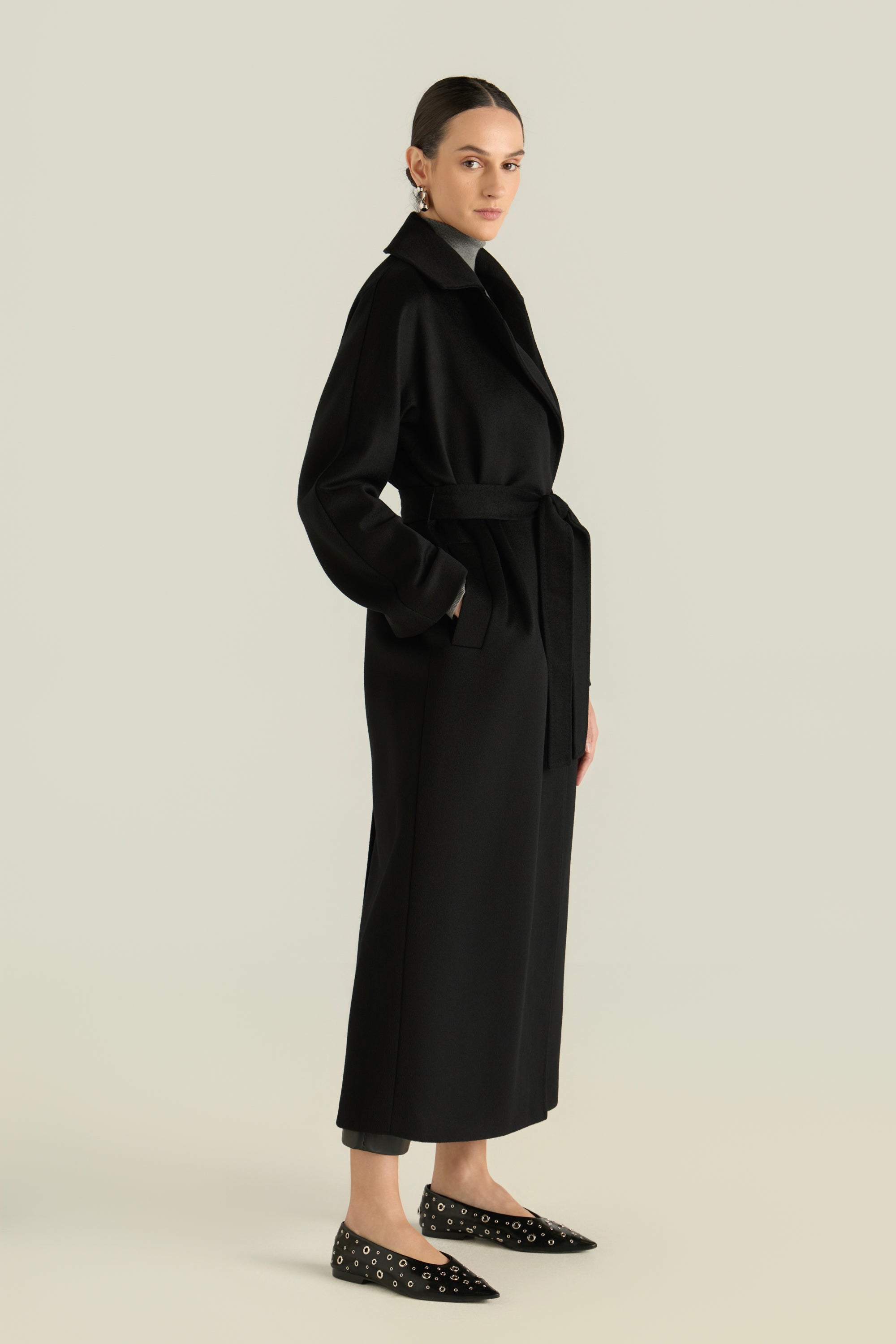 Wool Belted Long Coat