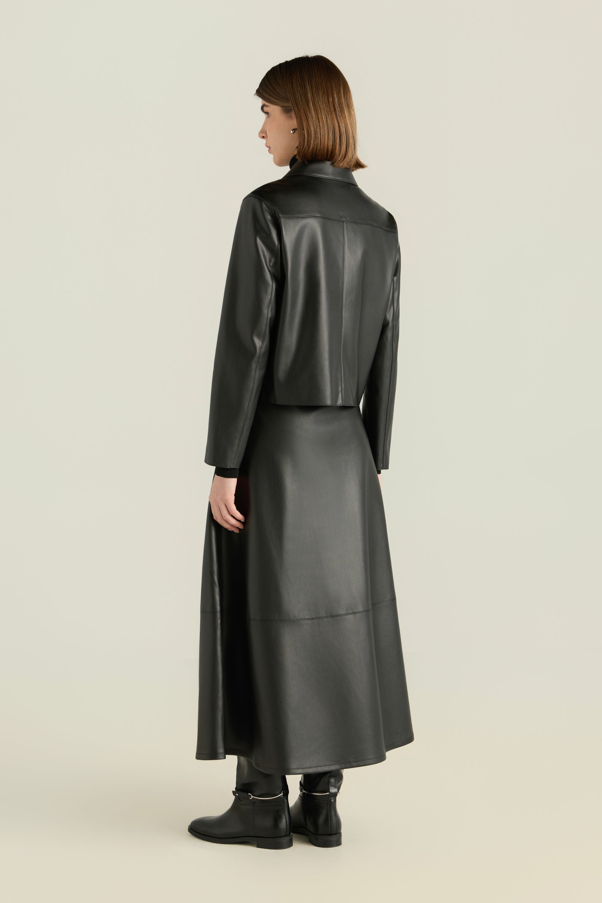 Cropped Button-Front Jacket