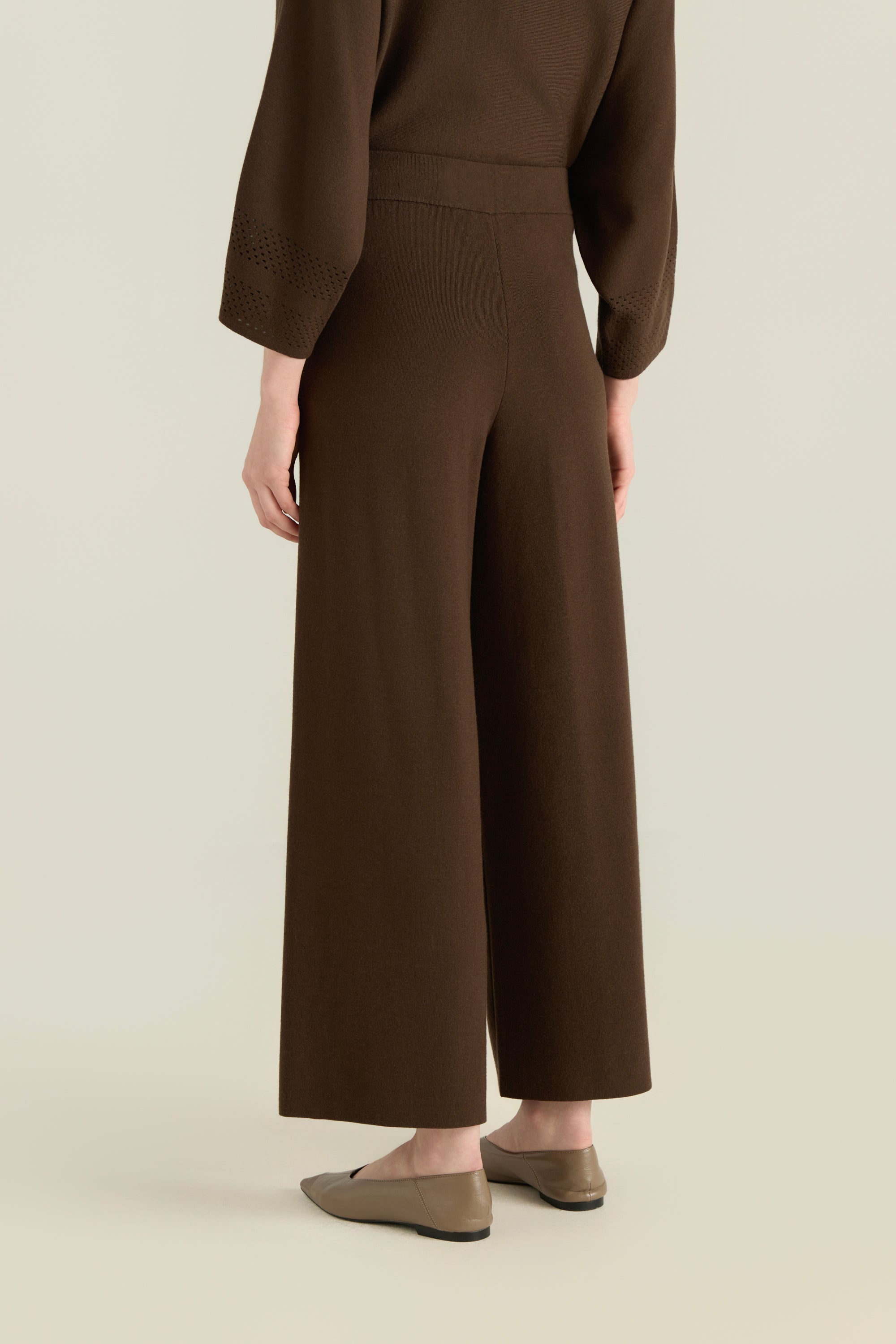 Wide Leg Knitted Trousers