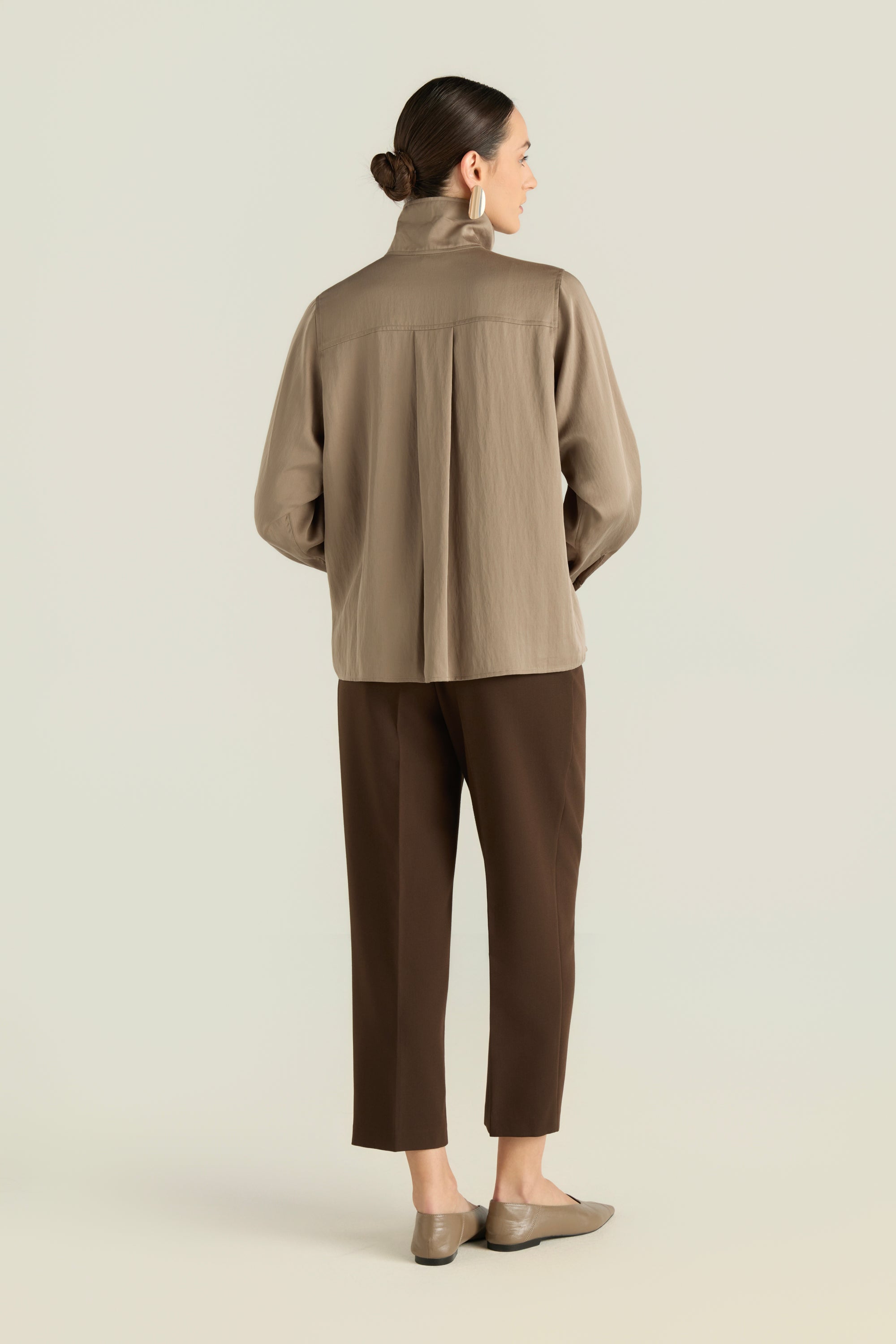 High Neck Double Button Blouse