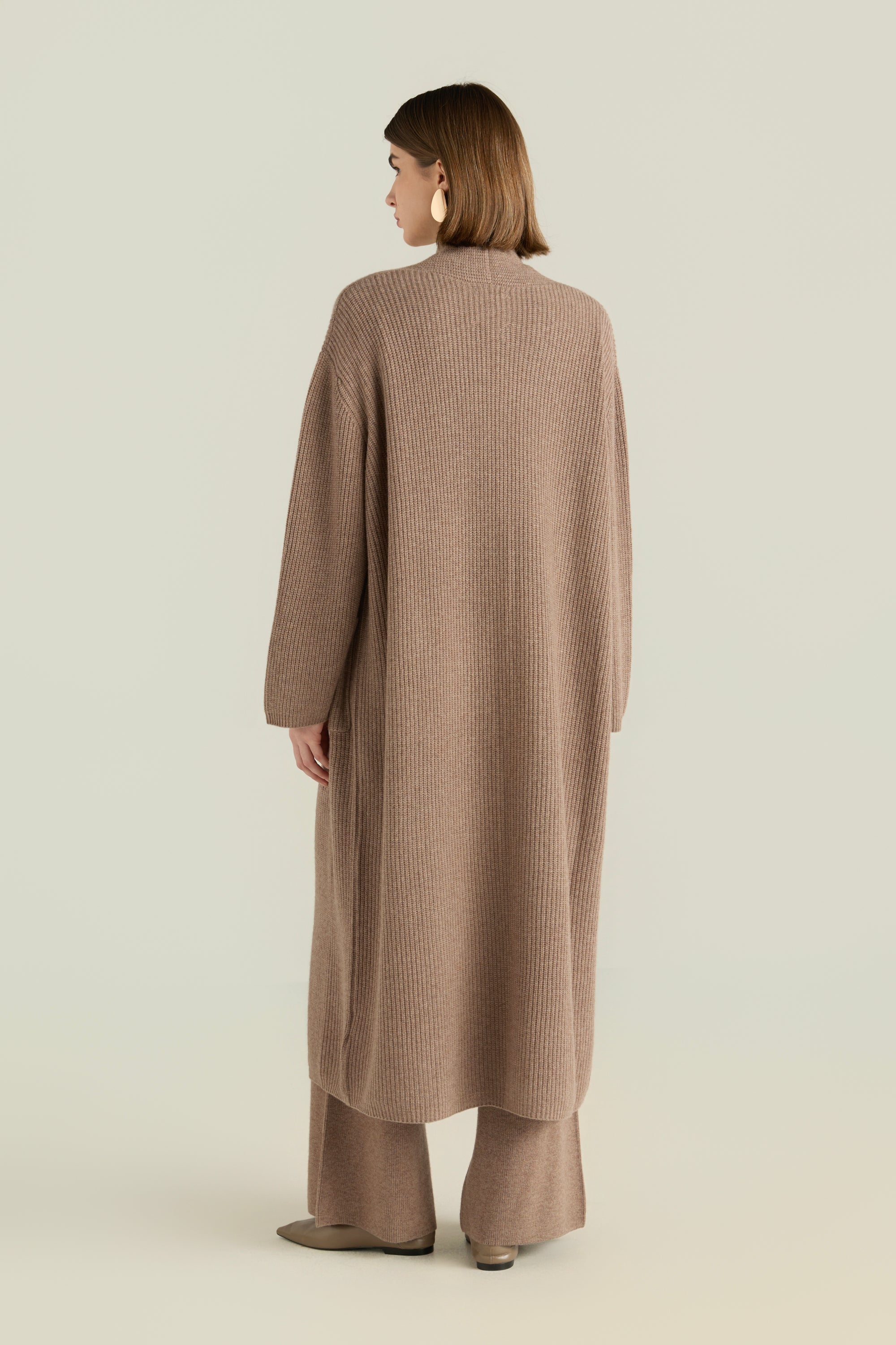 Long Ribbed Wool Cardigan