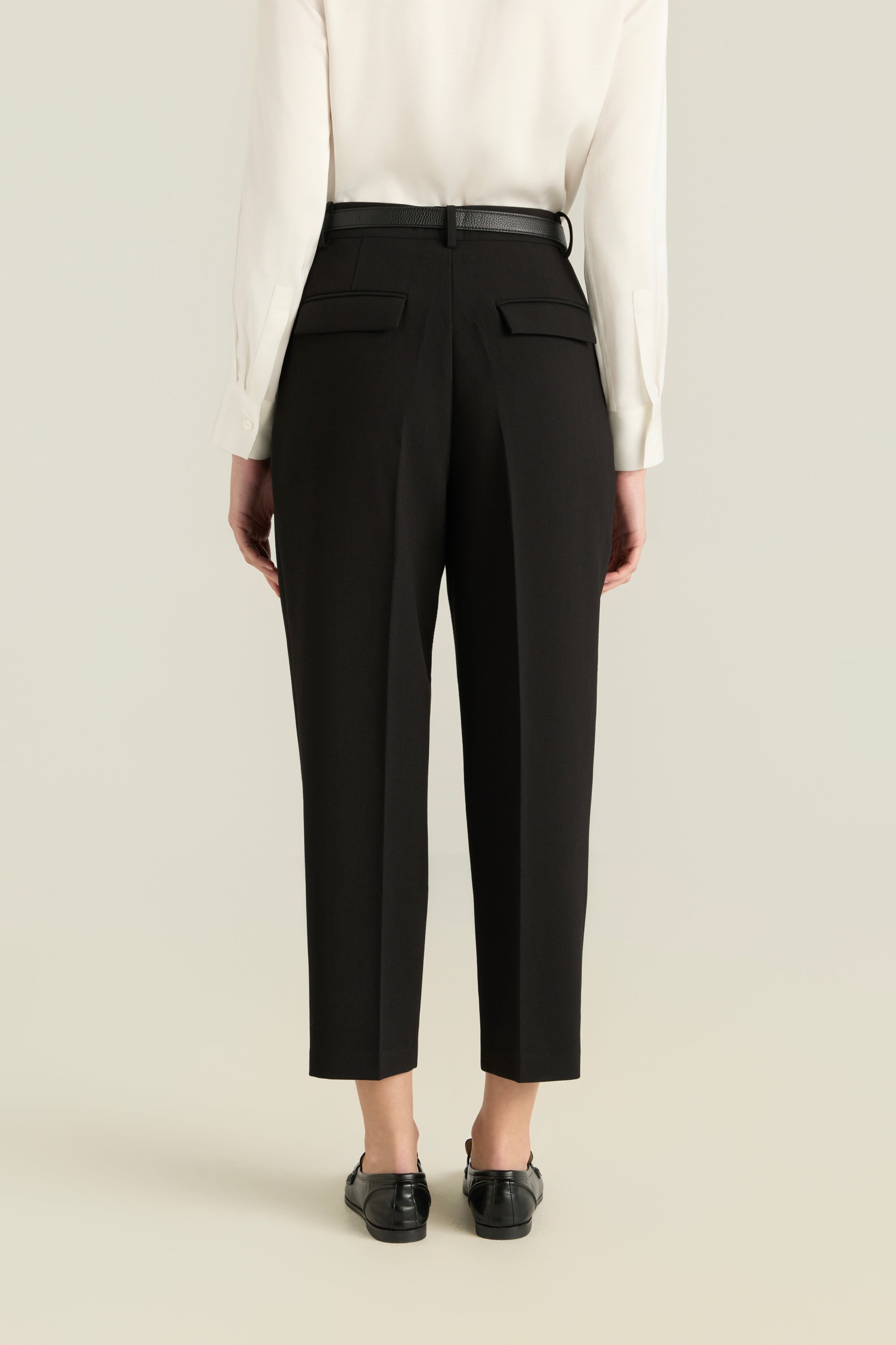 Belted High -Waist Trousers