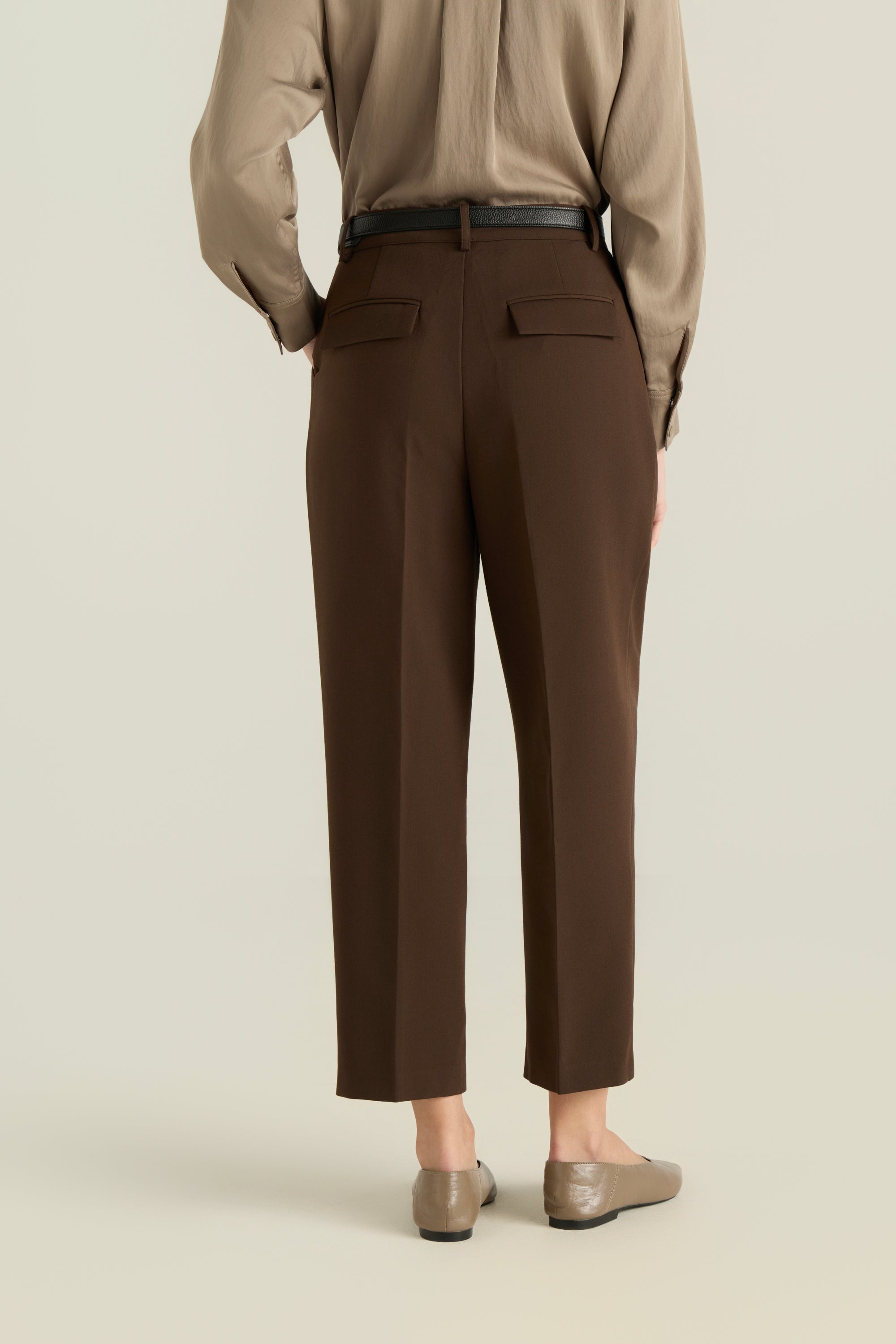 Belted High -Waist Trousers