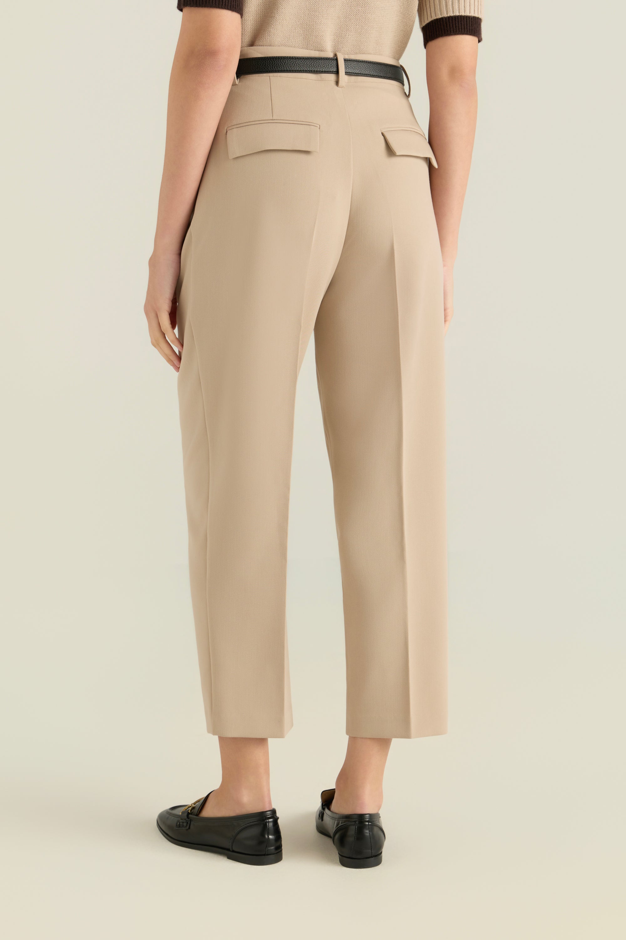 Belted High -Waist Trousers