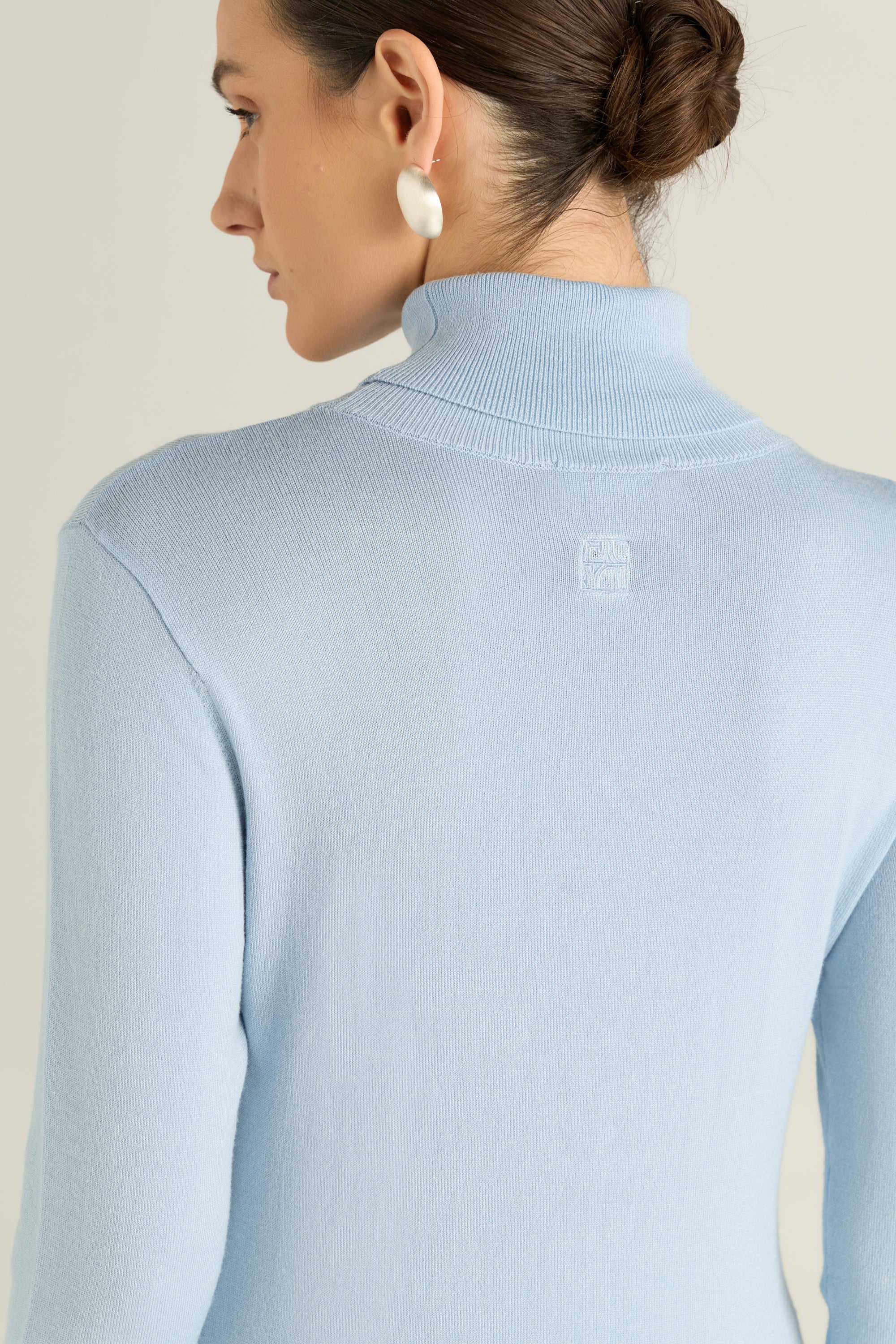 High Neck Ribbed Top