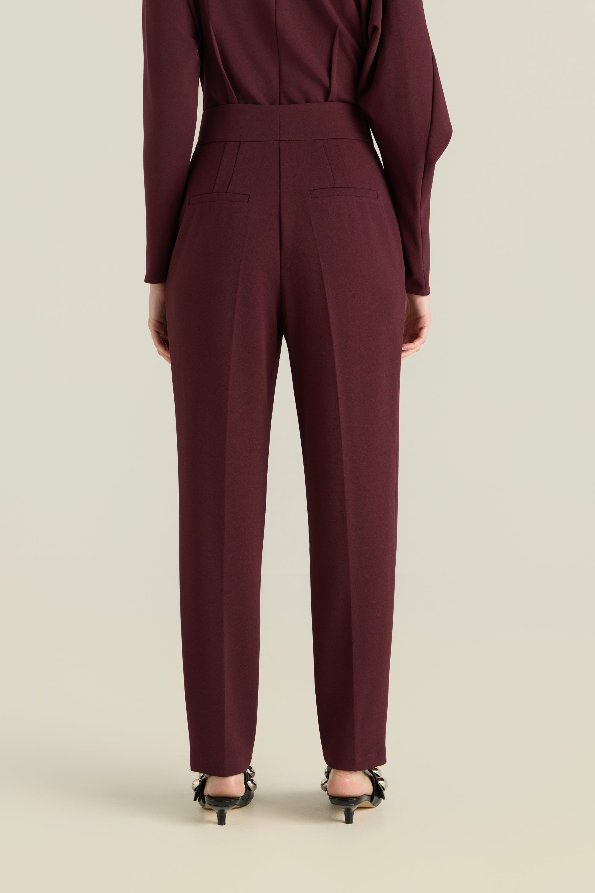 Asymmetric Overlap Waistband Pants