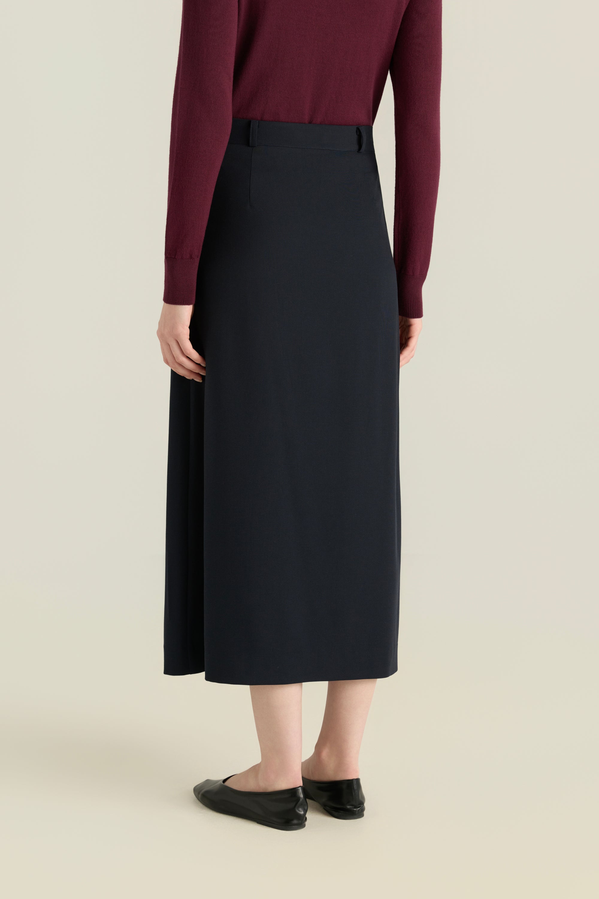 Straight Skirt With Side Pleats