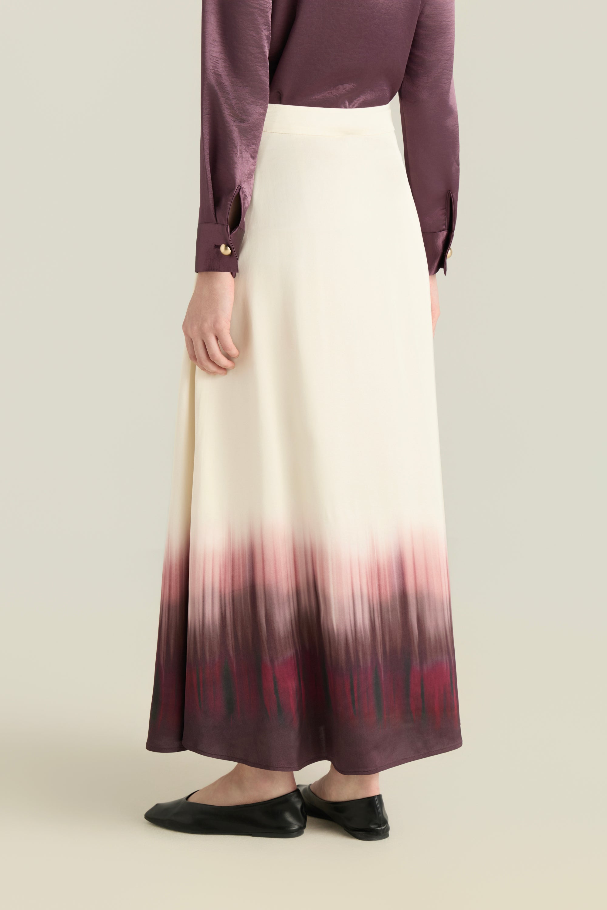Ombre Satin Maxi Skirt