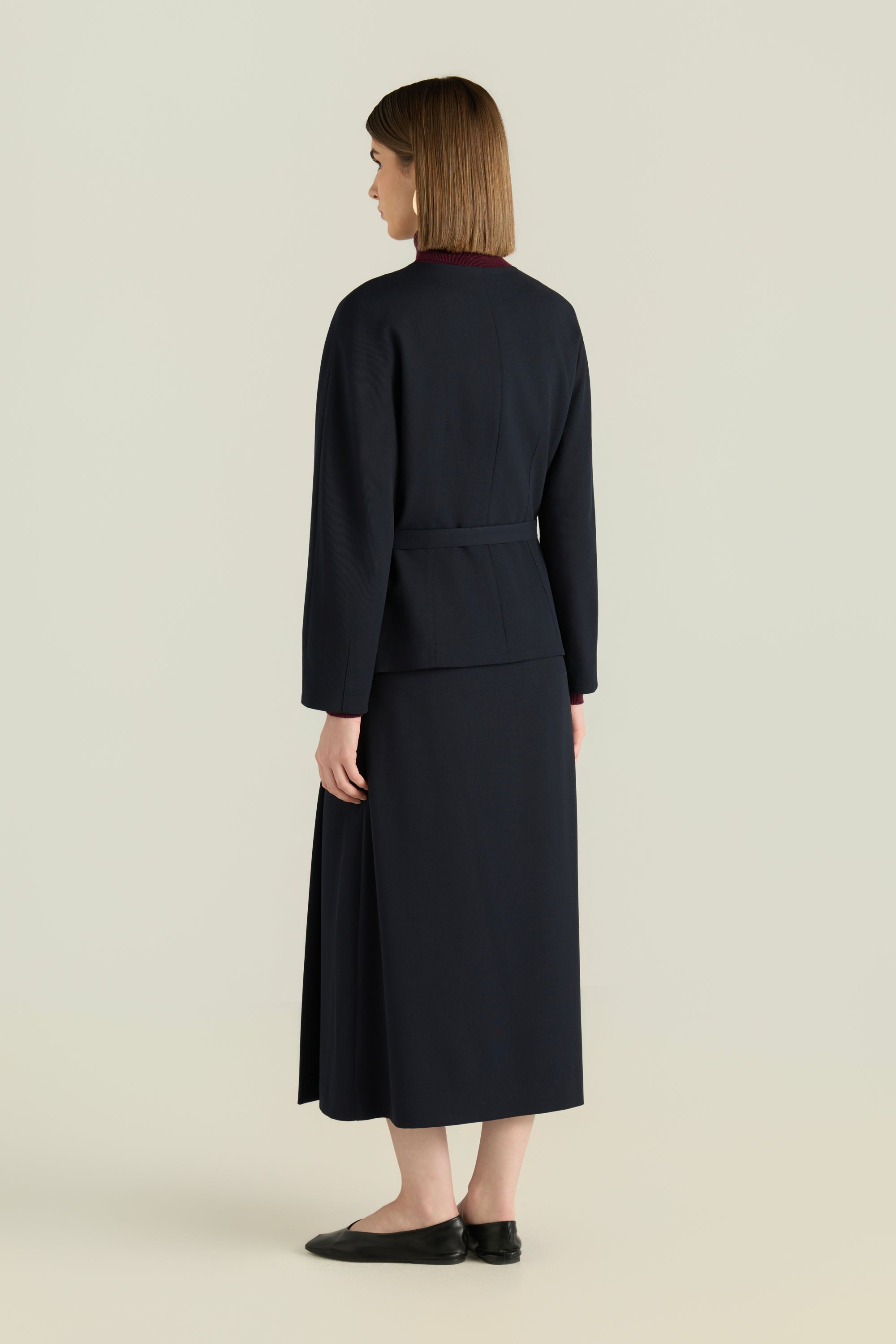 Drop Shoulder Belted Blazer