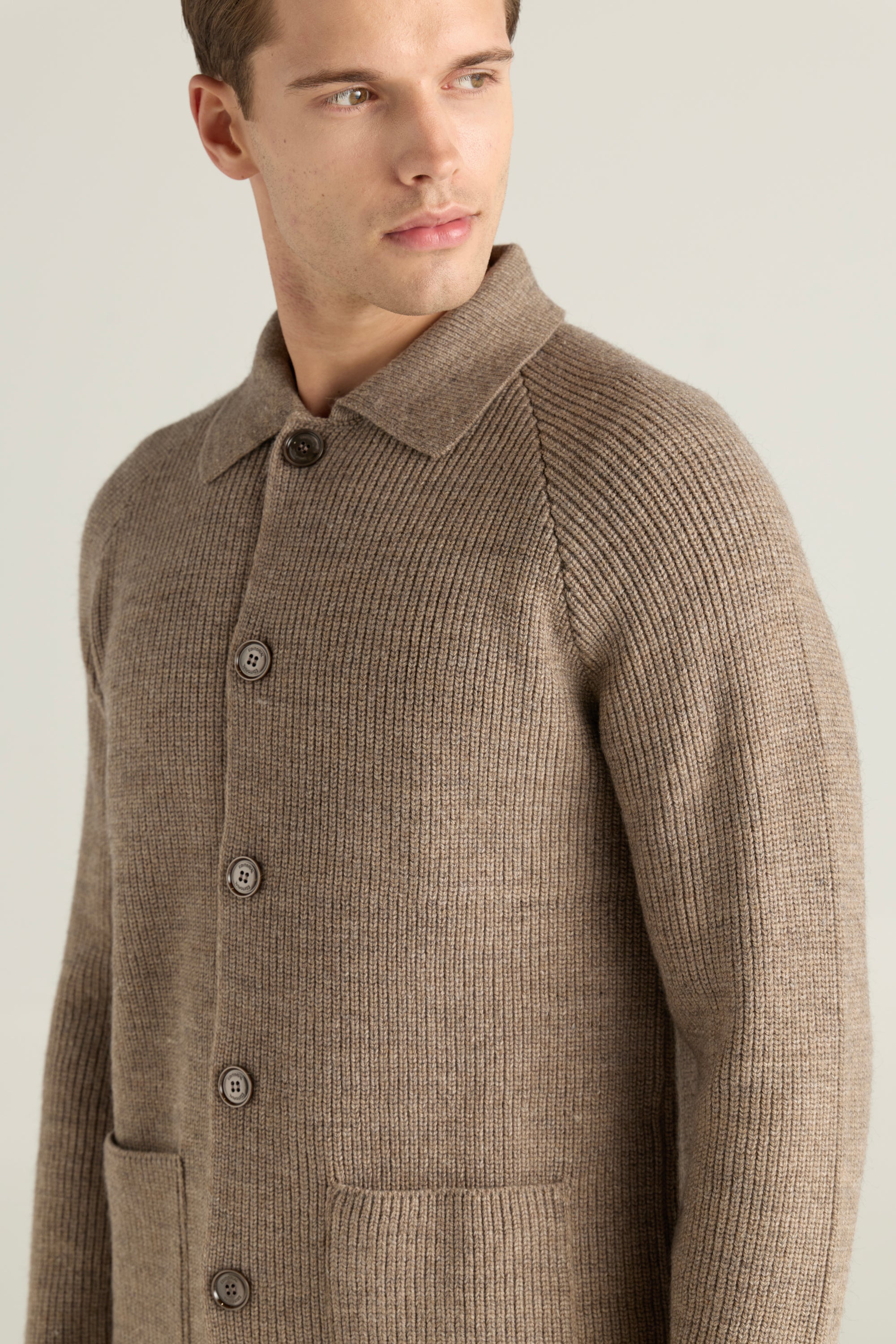Men'S Rib-Detail Knit Cardigan