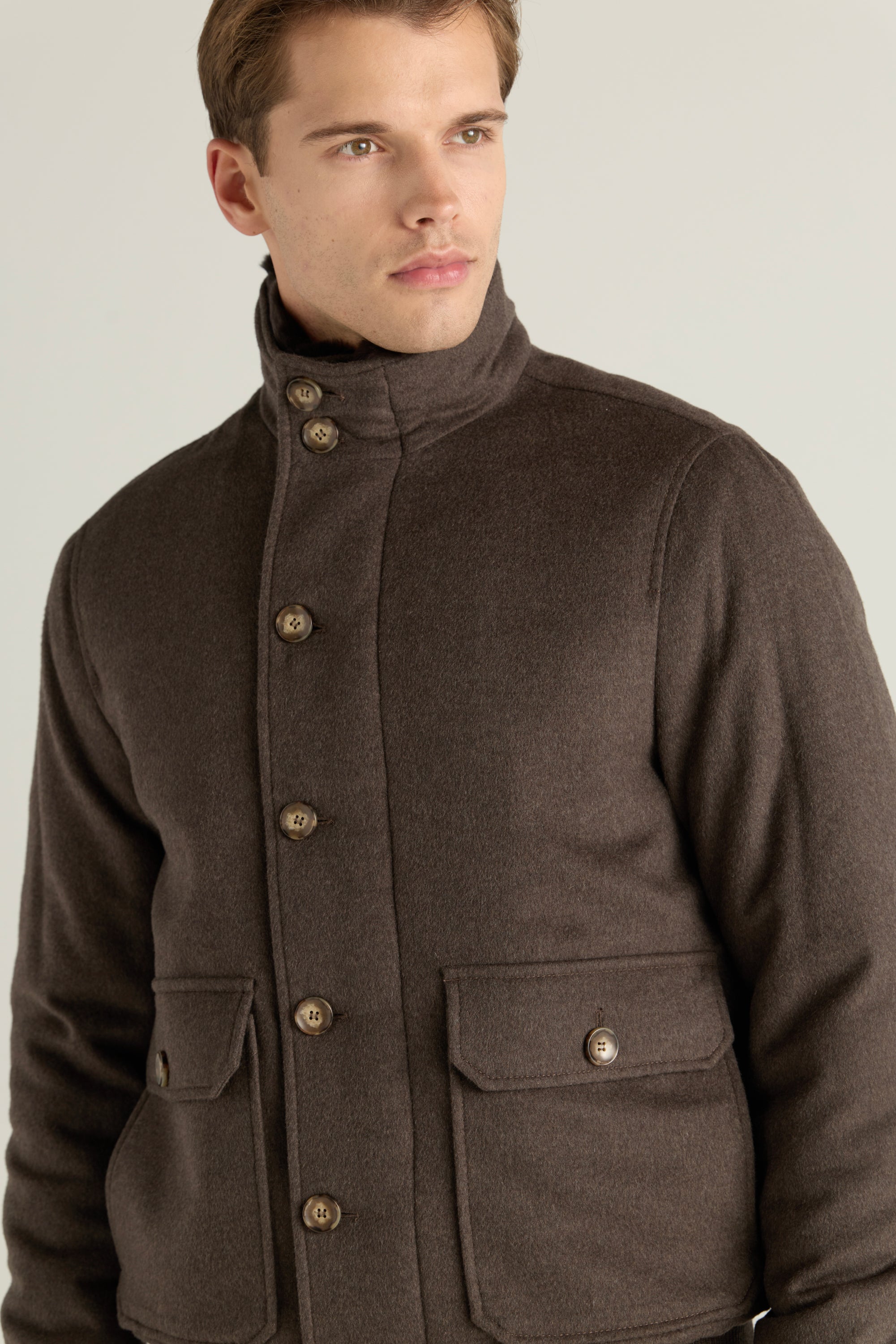 Men'S Zip Button Bomber Jacket