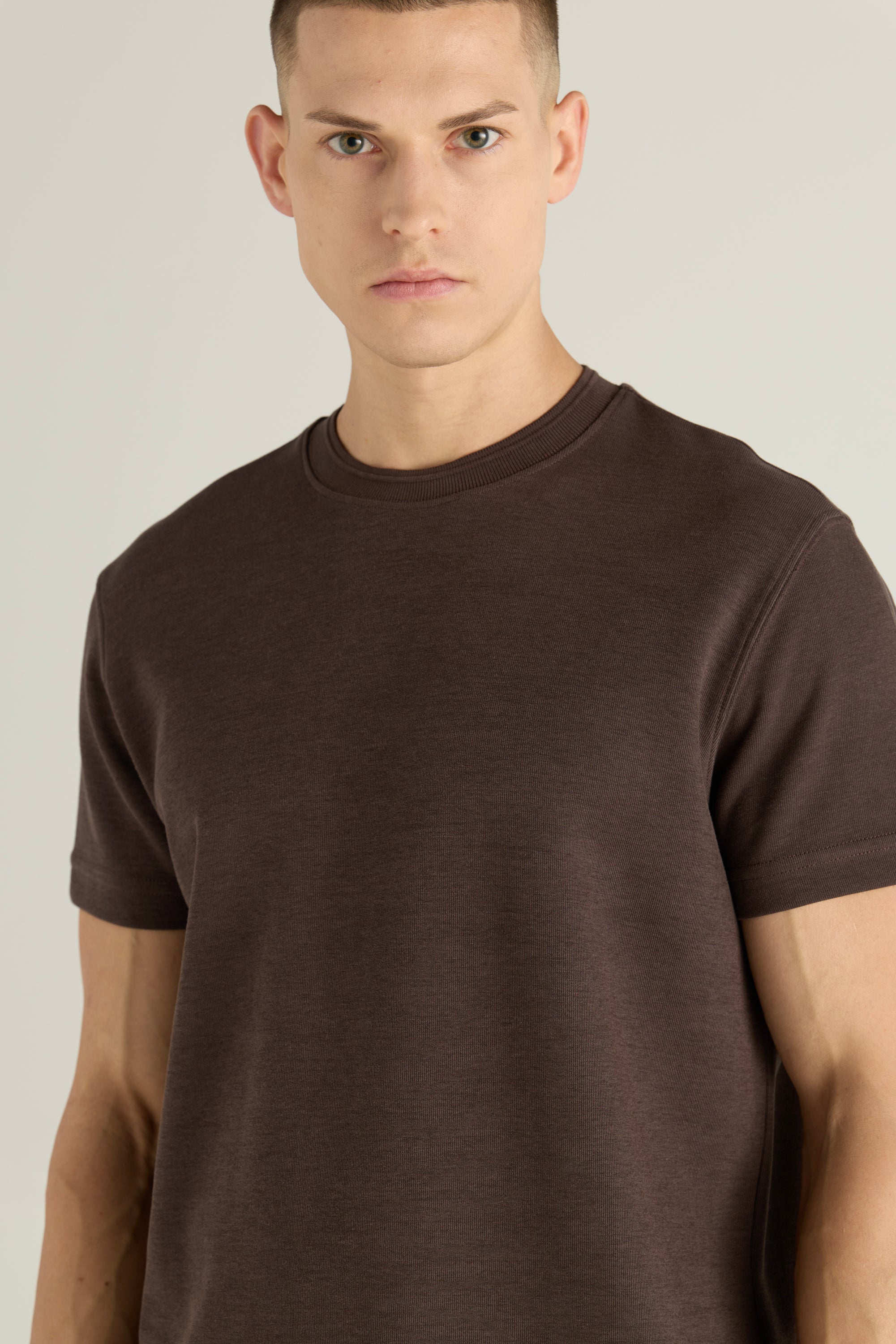 Men'S Ribbed Crew Neck T-Shirt