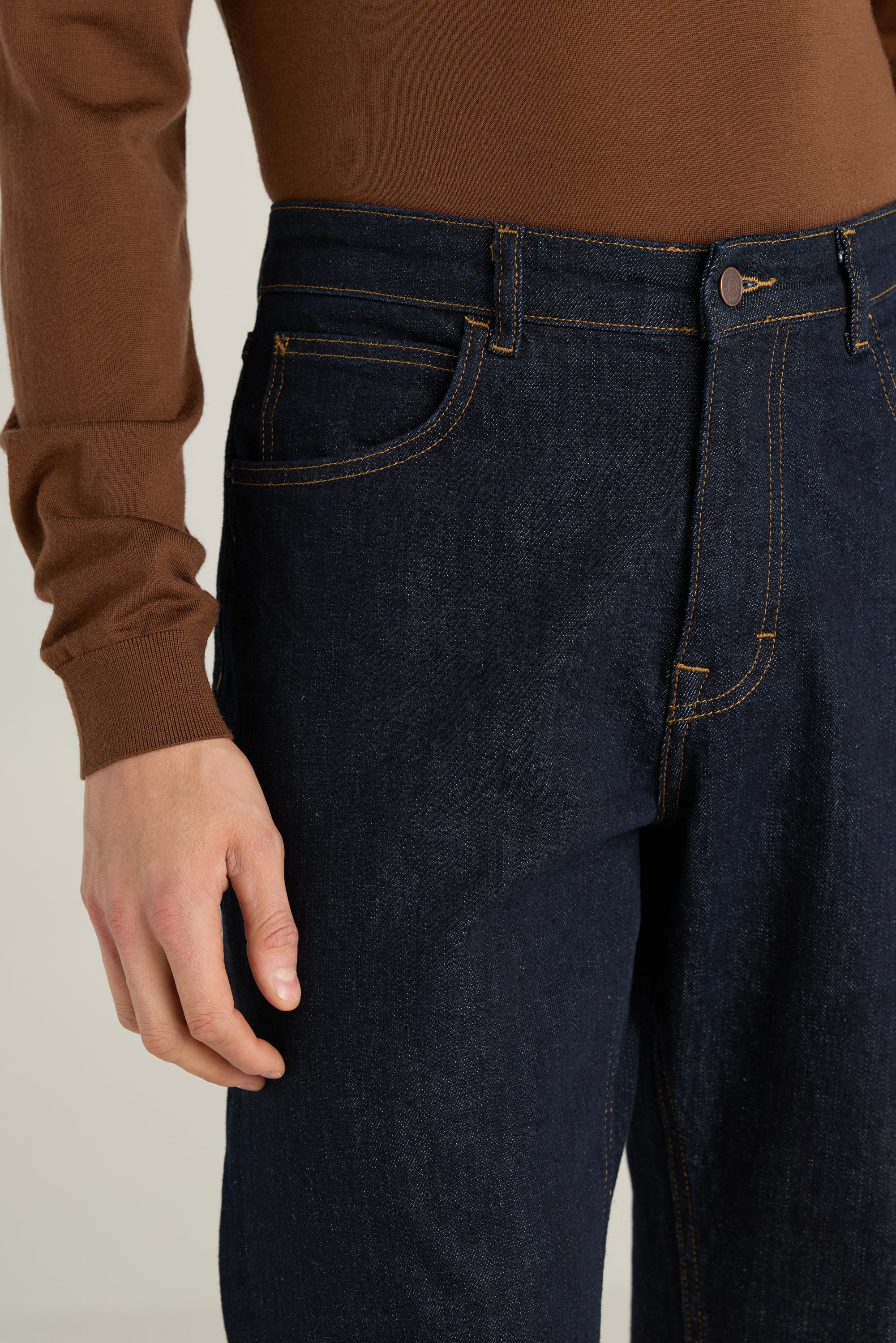 Men'S Straight-Cut Dark Jeans