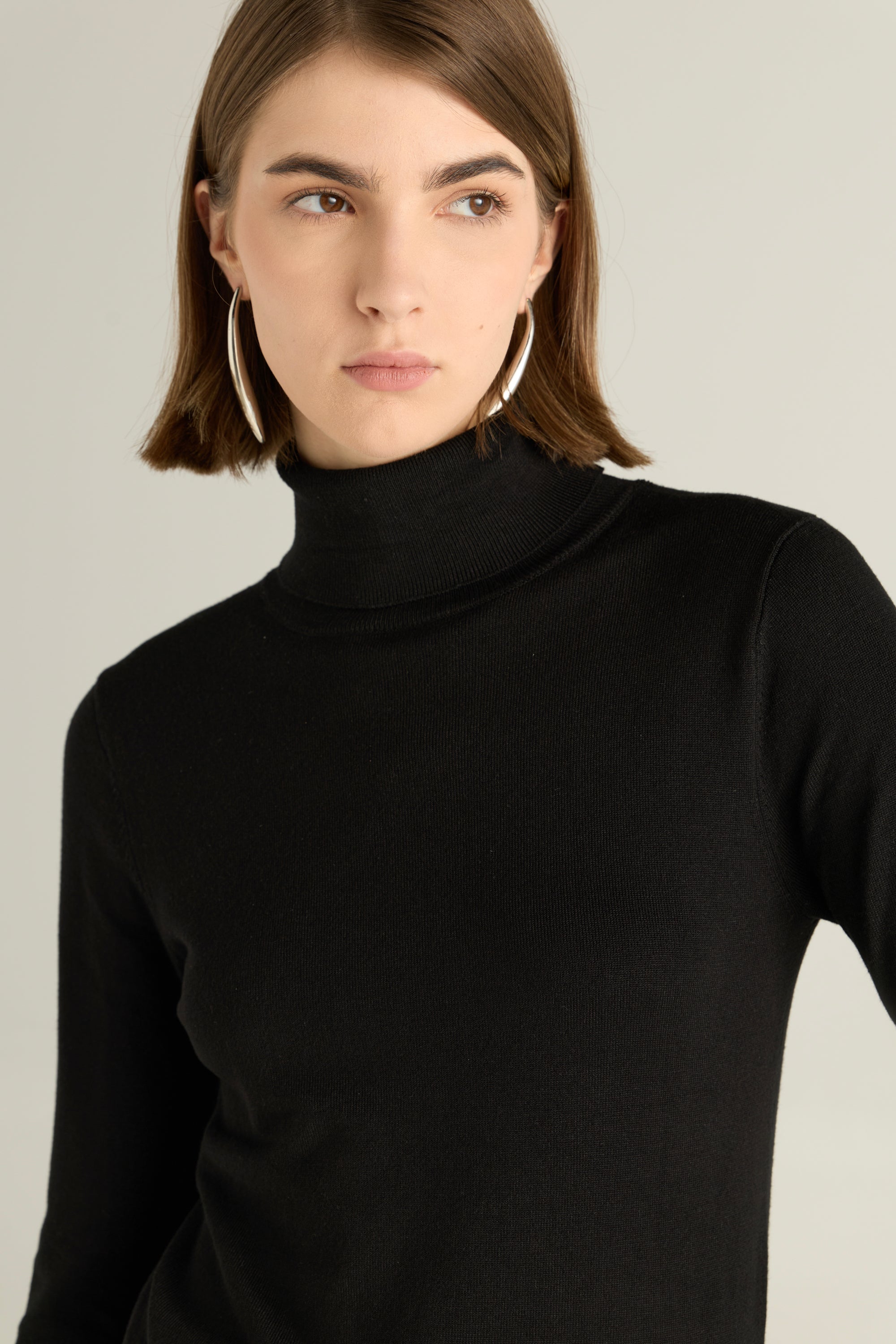 High Neck Ribbed Top