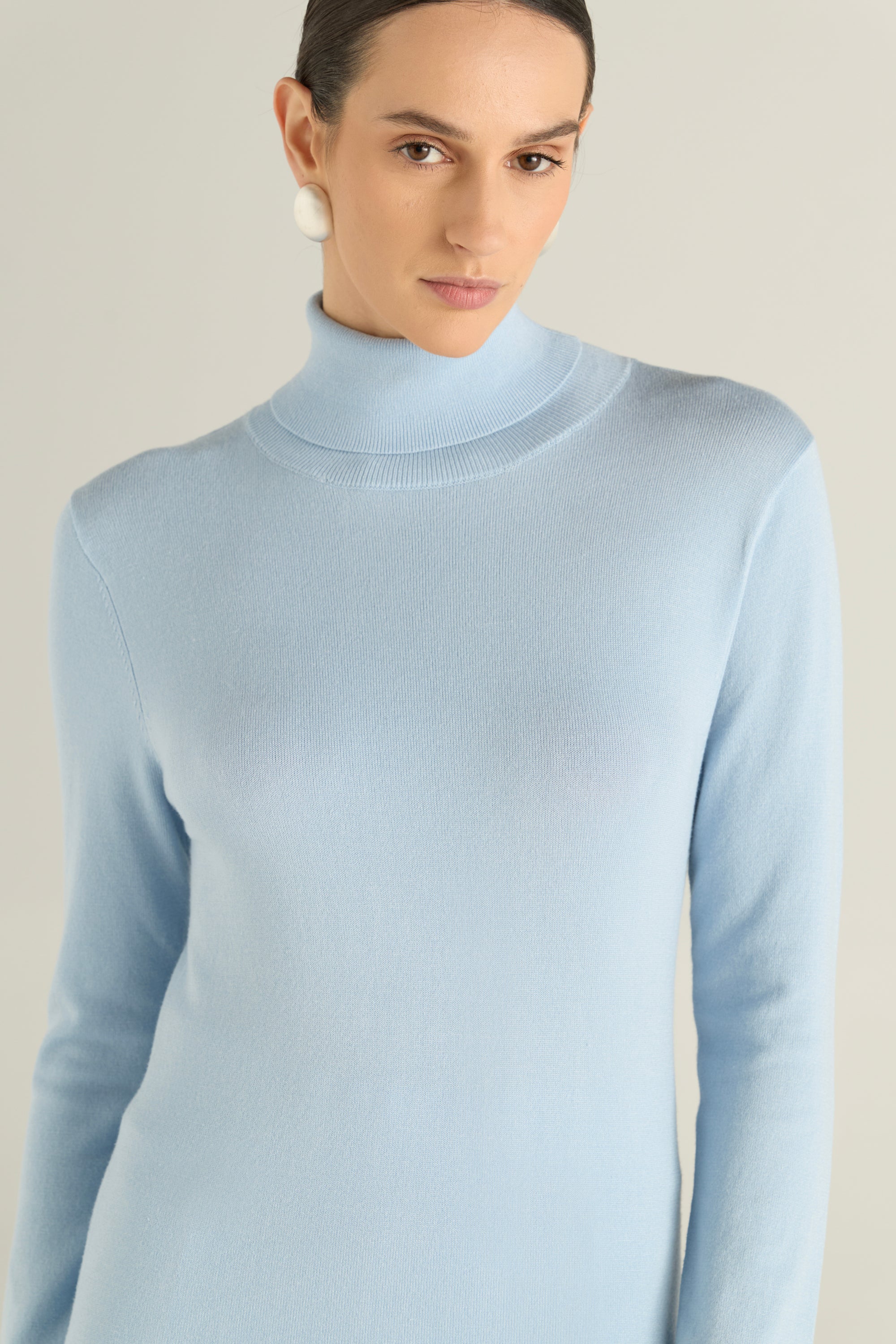 High Neck Ribbed Top