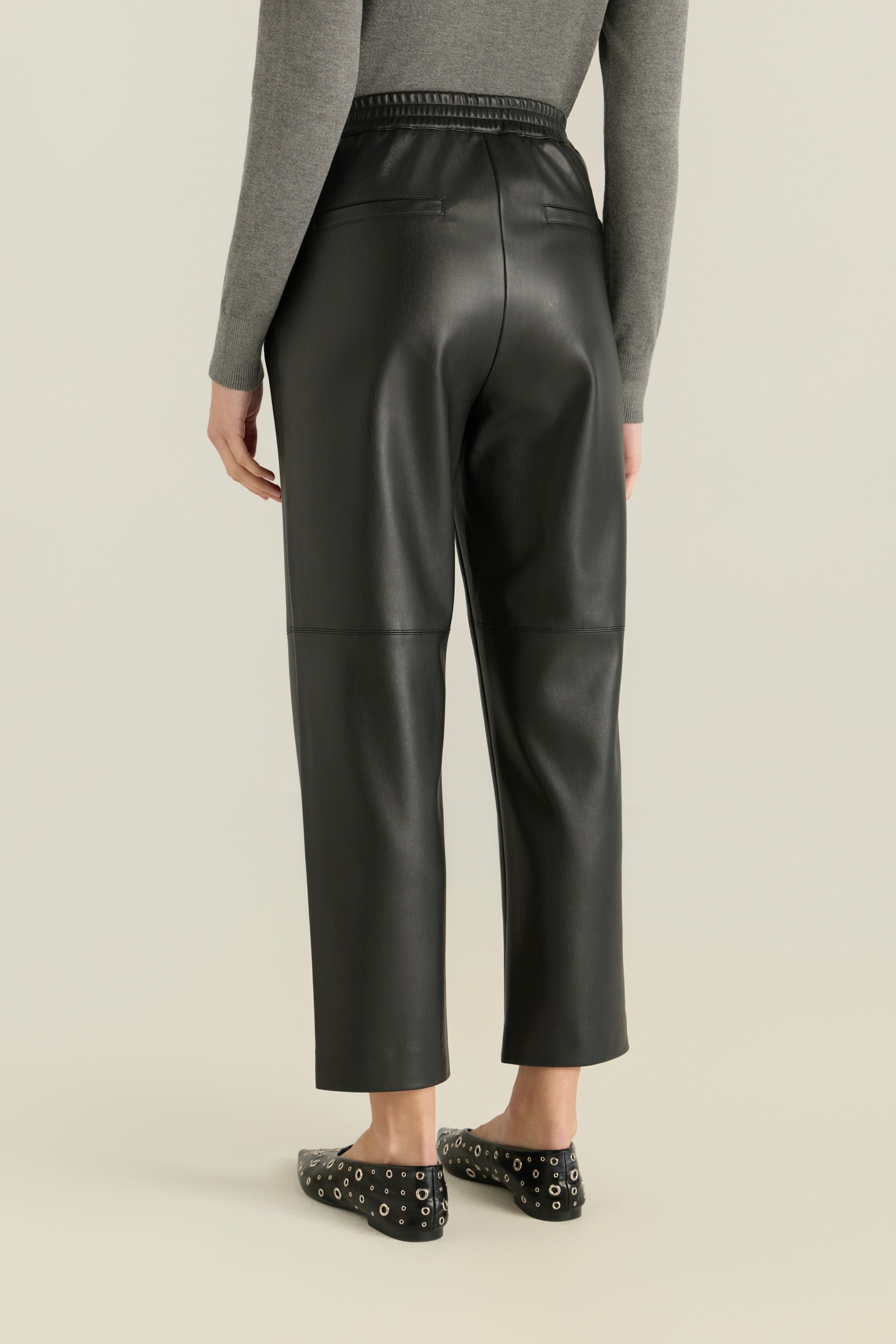 Solid Pu Leather Pants