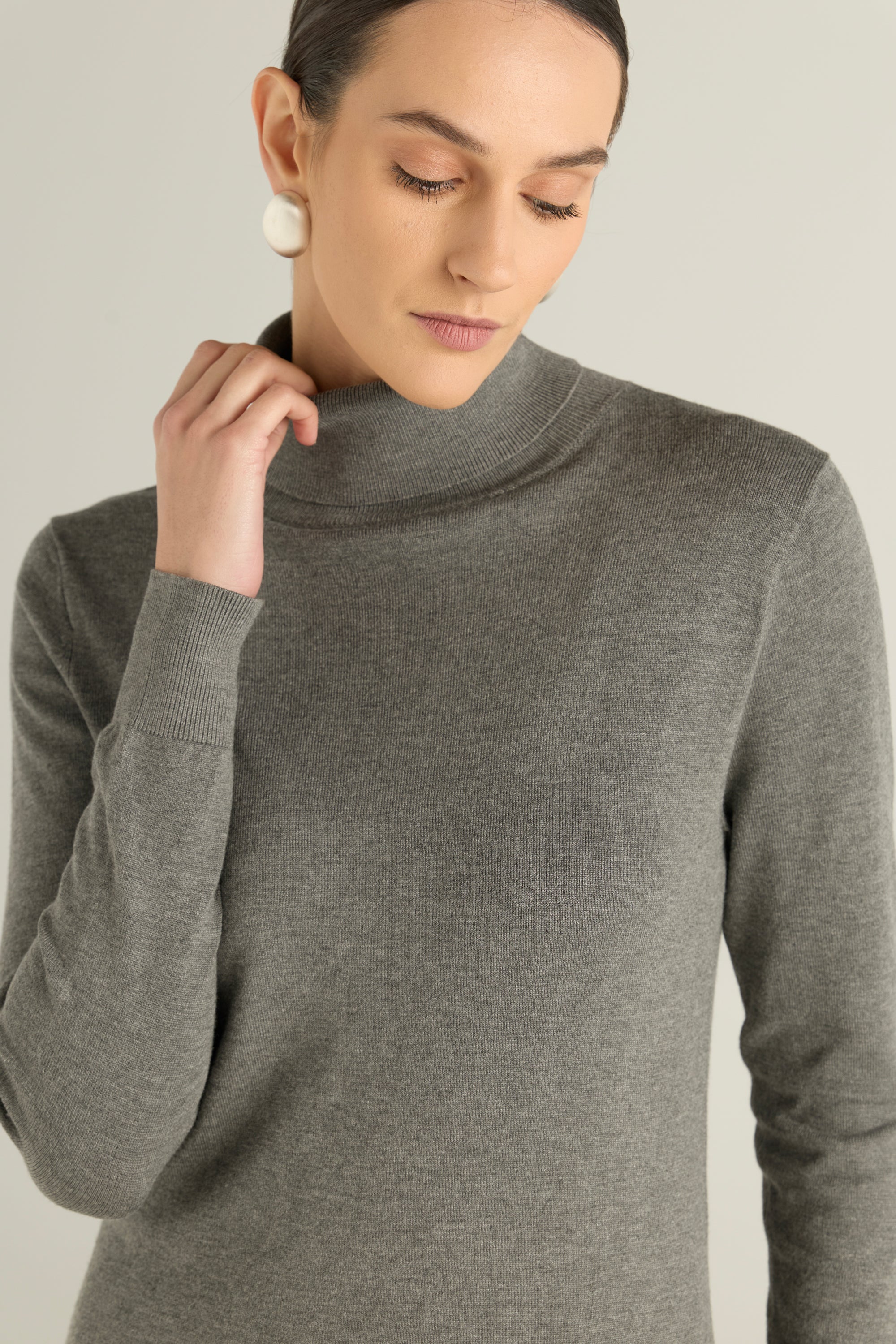 High Neck Ribbed Top