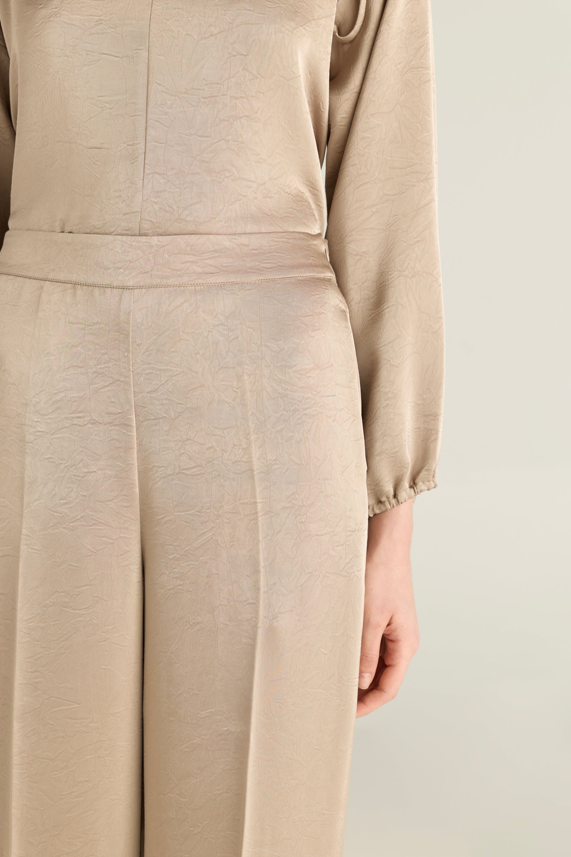 Crinkle Straight Cut Trousers