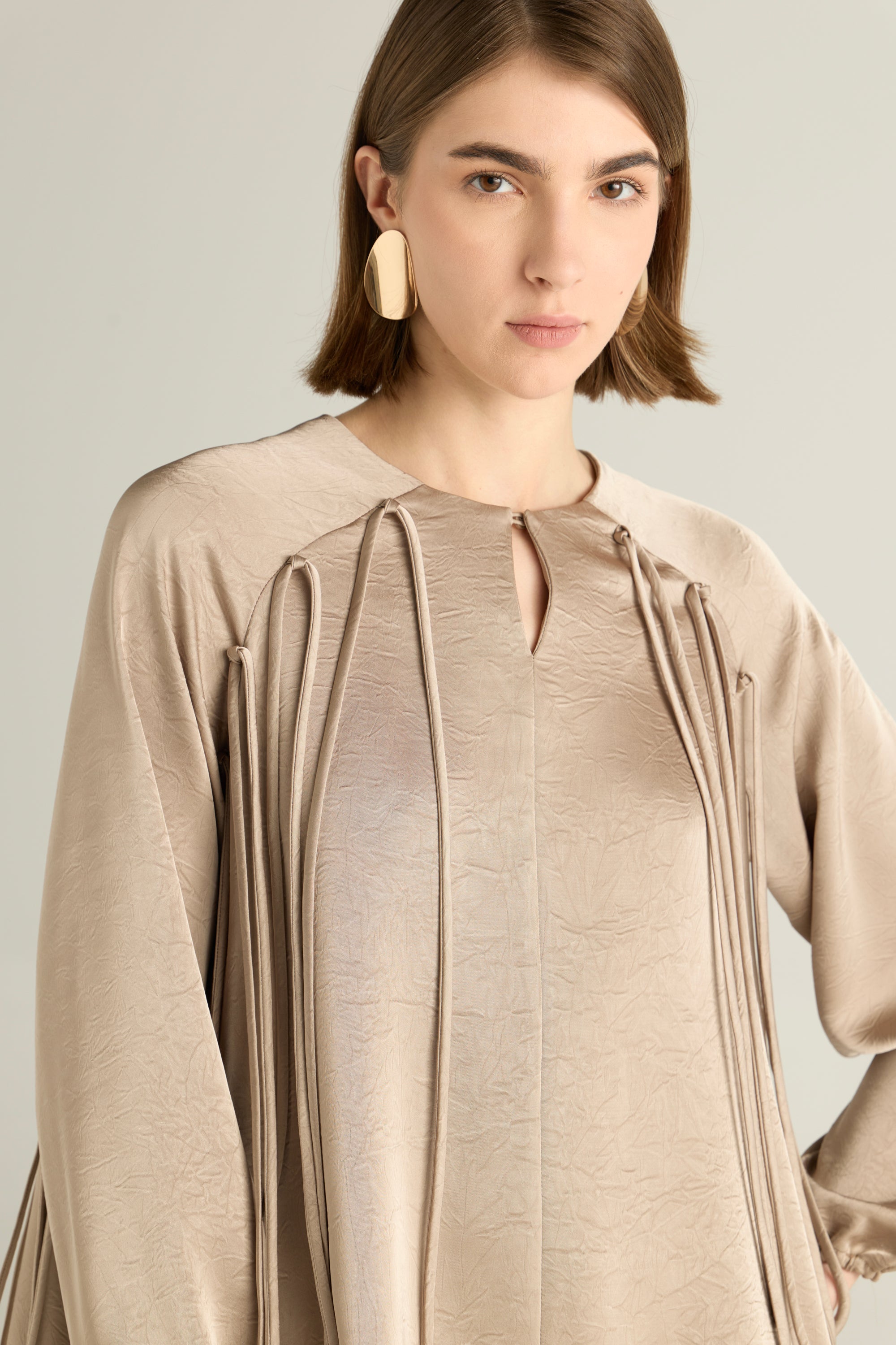 Blouse With Detachable Ties