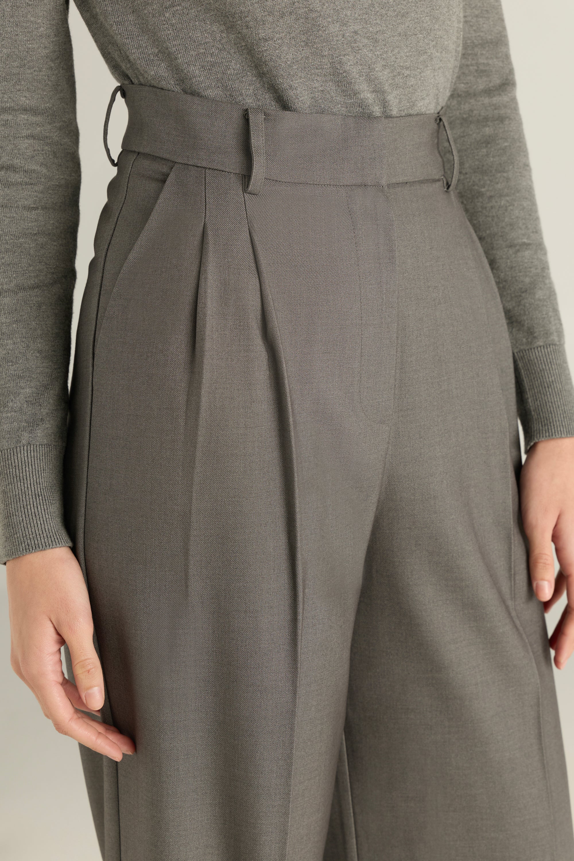 Straight-Cut Solid Trousers