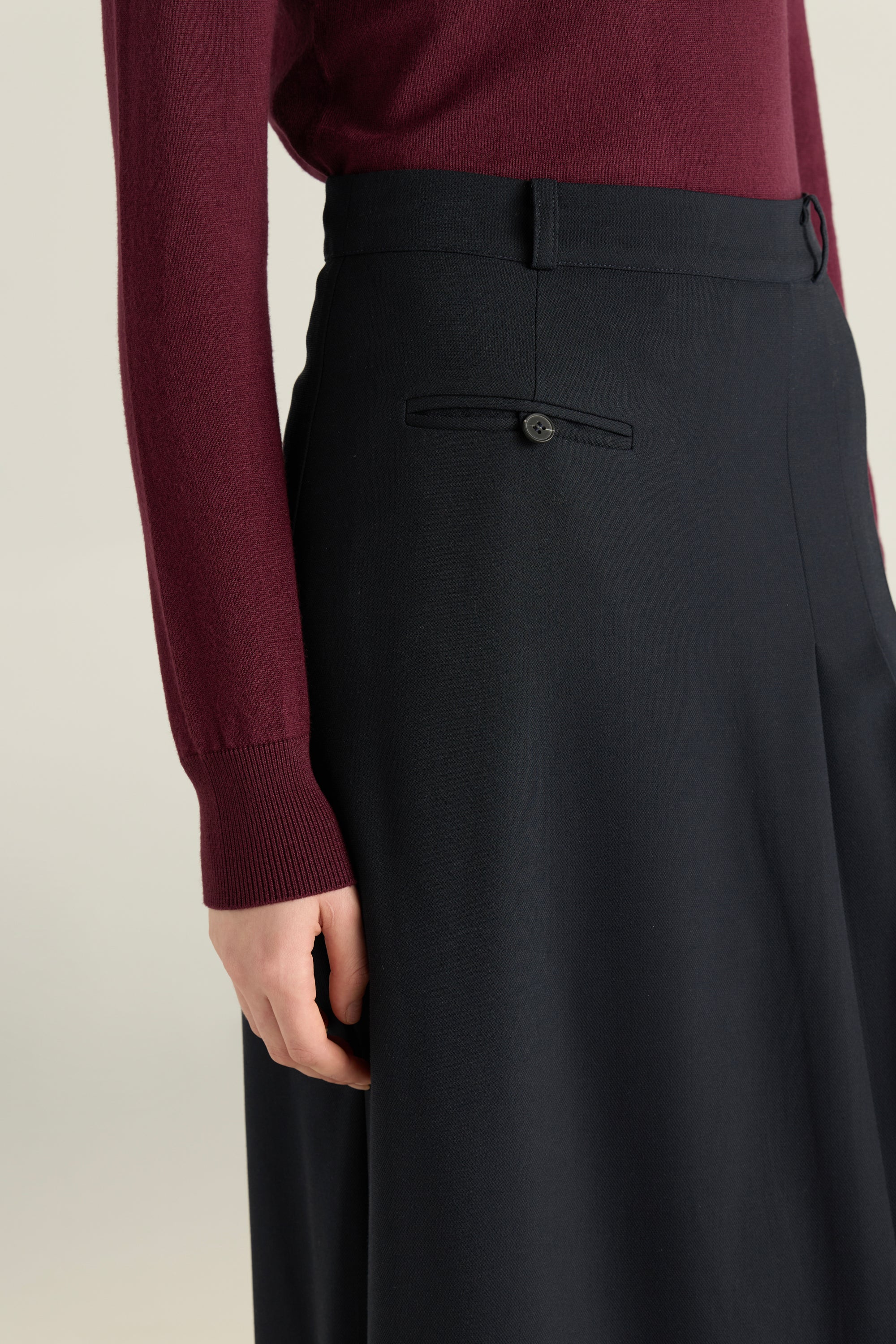 Straight Skirt With Side Pleats