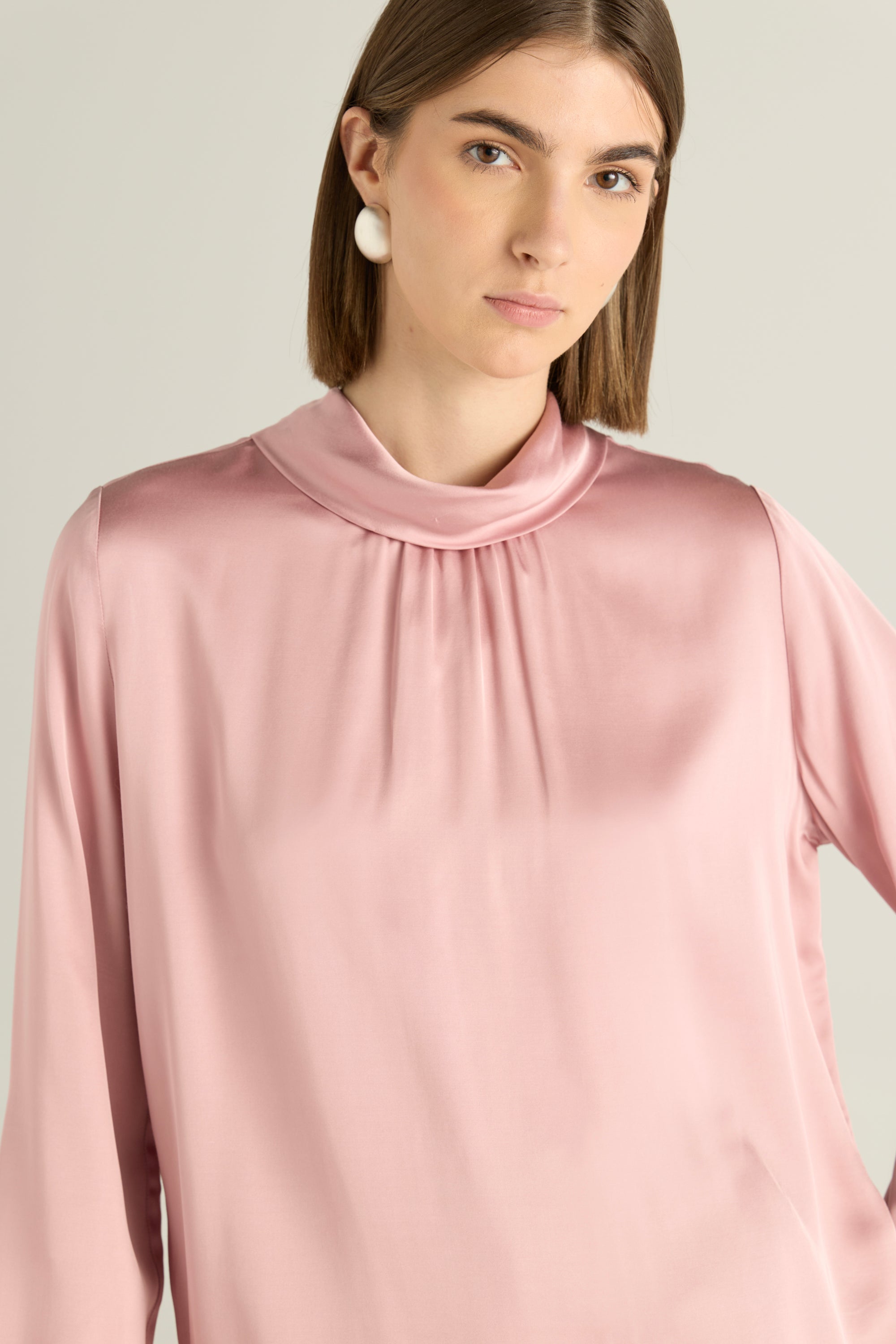 Soft Solid Satin Blouse