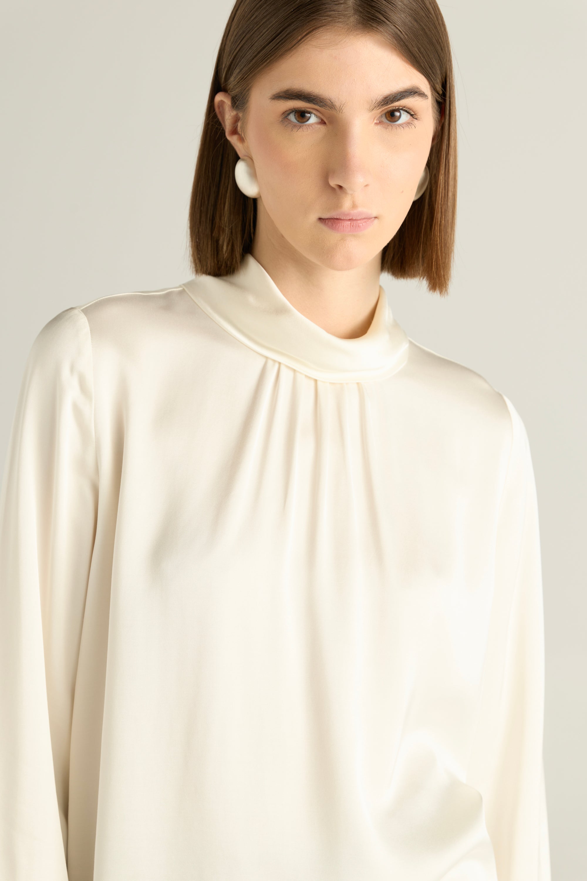 Soft Solid Satin Blouse