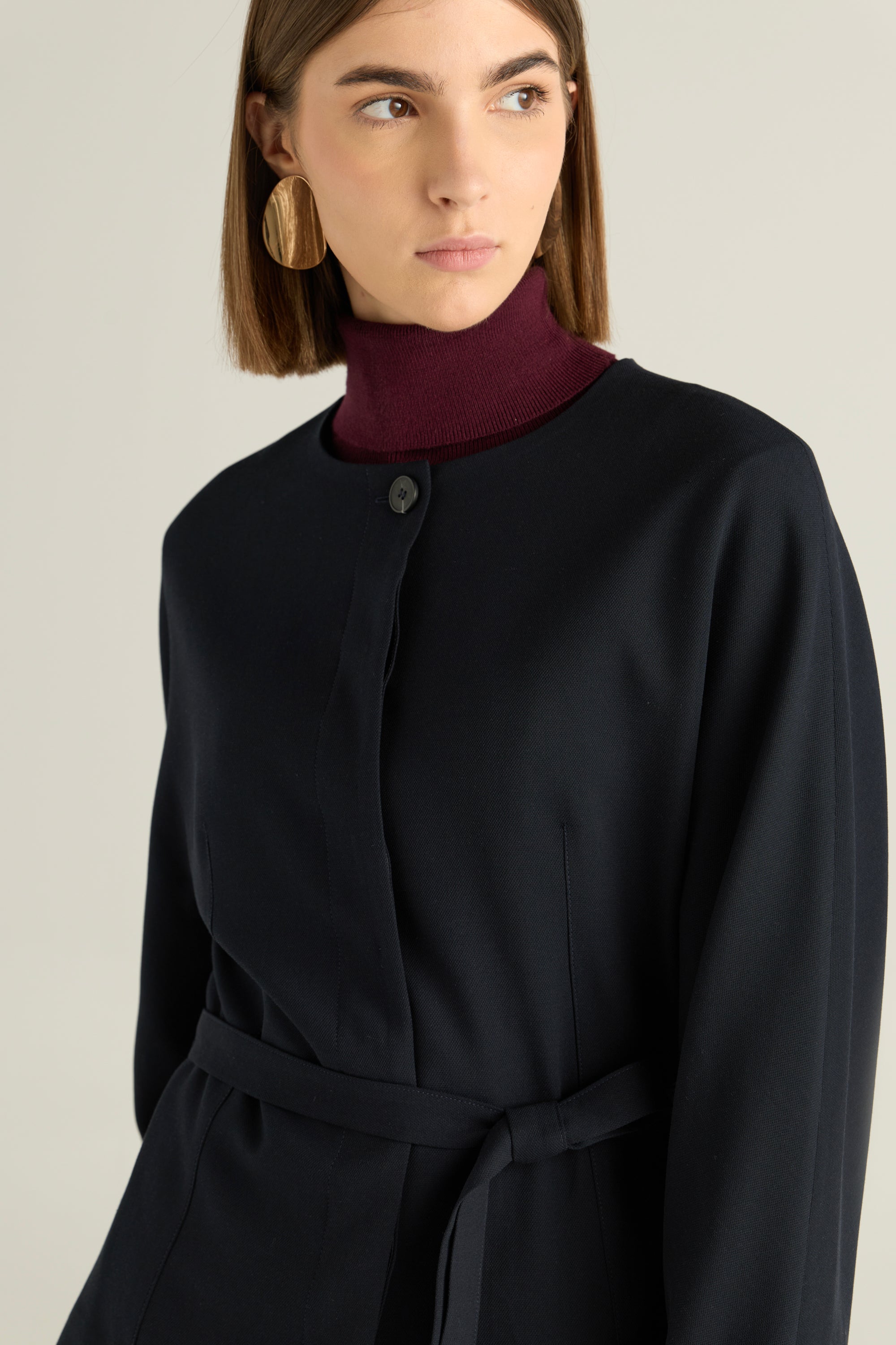 Drop Shoulder Belted Blazer