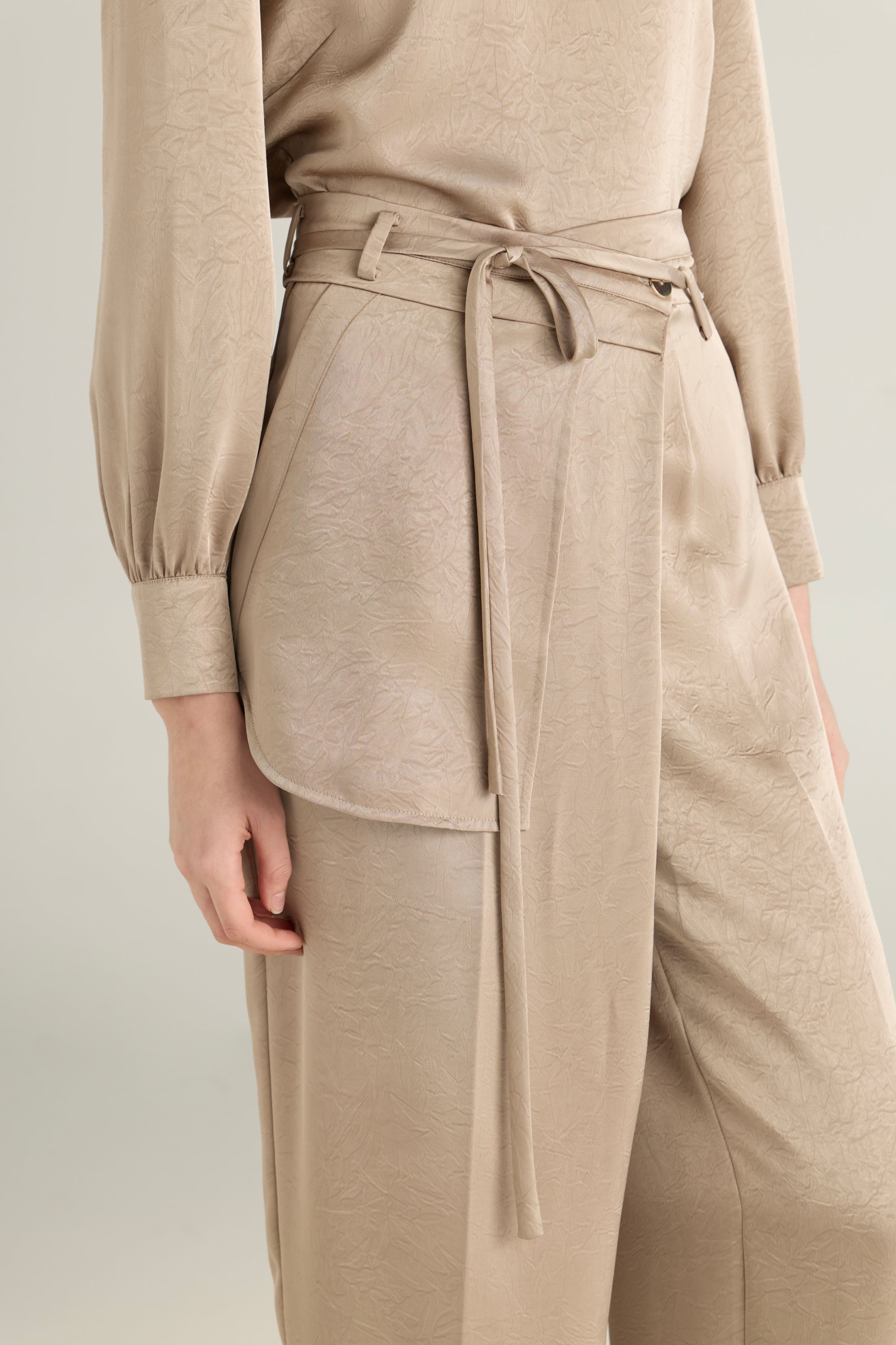 Wrap Waist  Satin Trousers