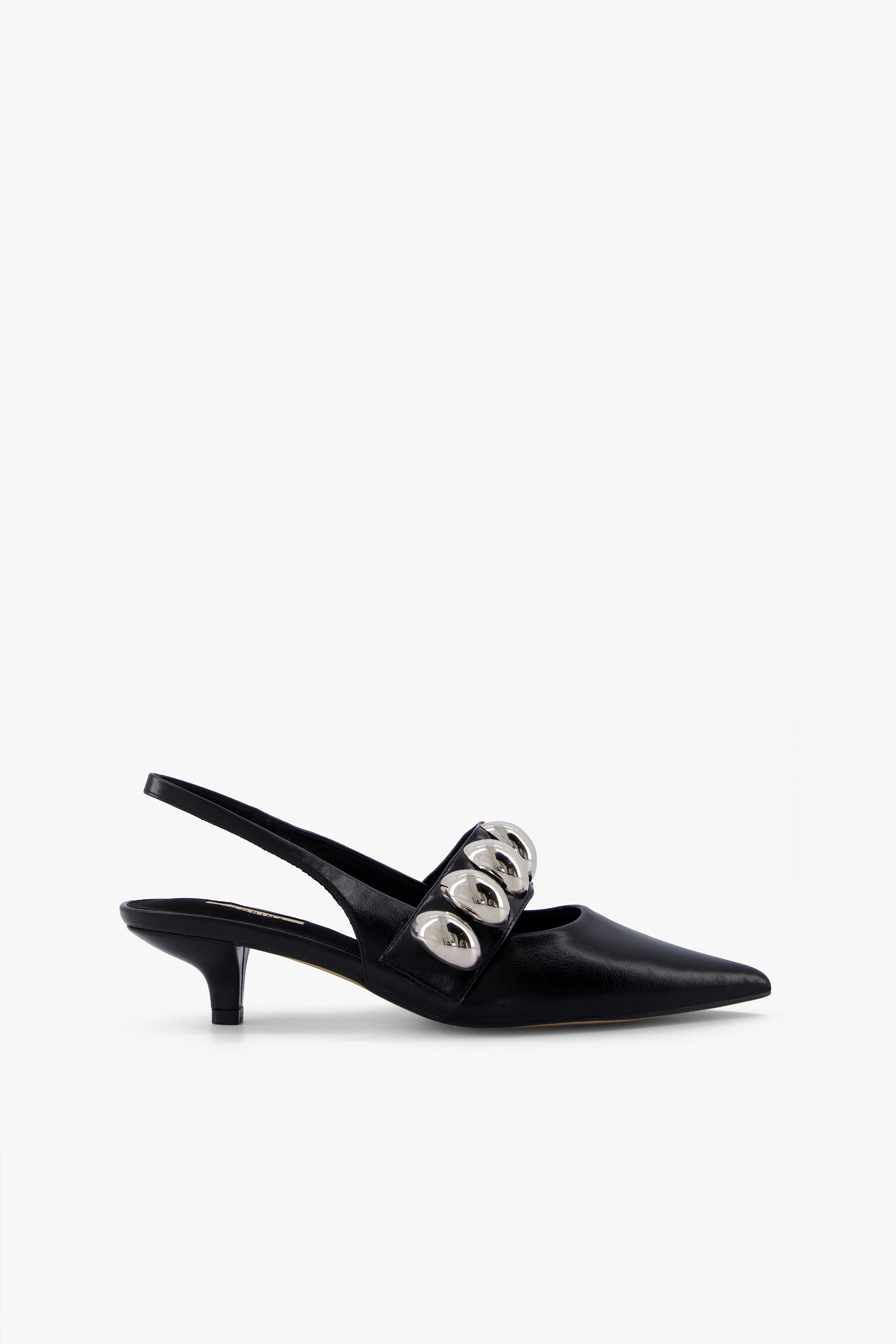 Metallic Details Slingback Heels