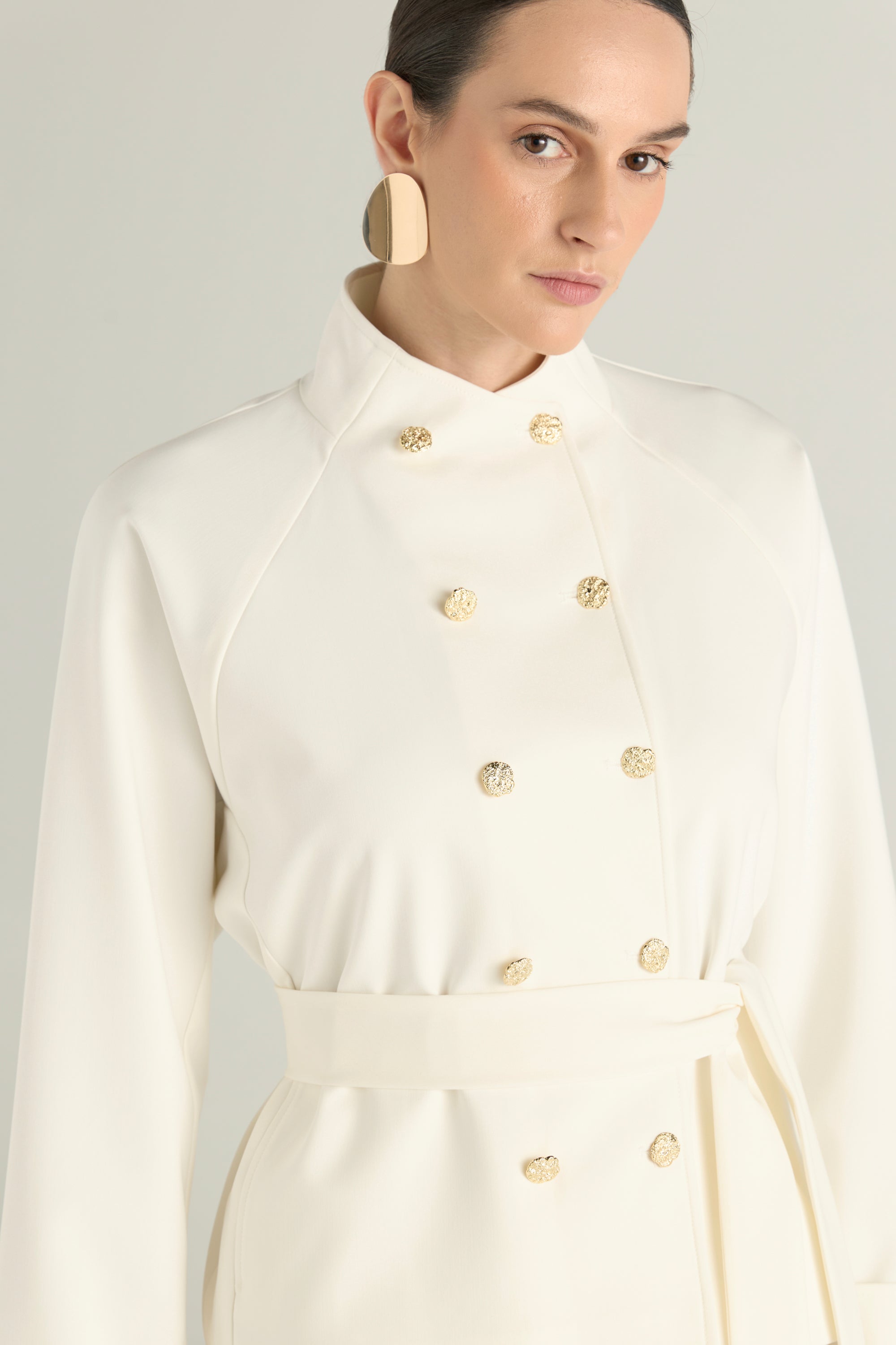 Blazer With Gold Button Details