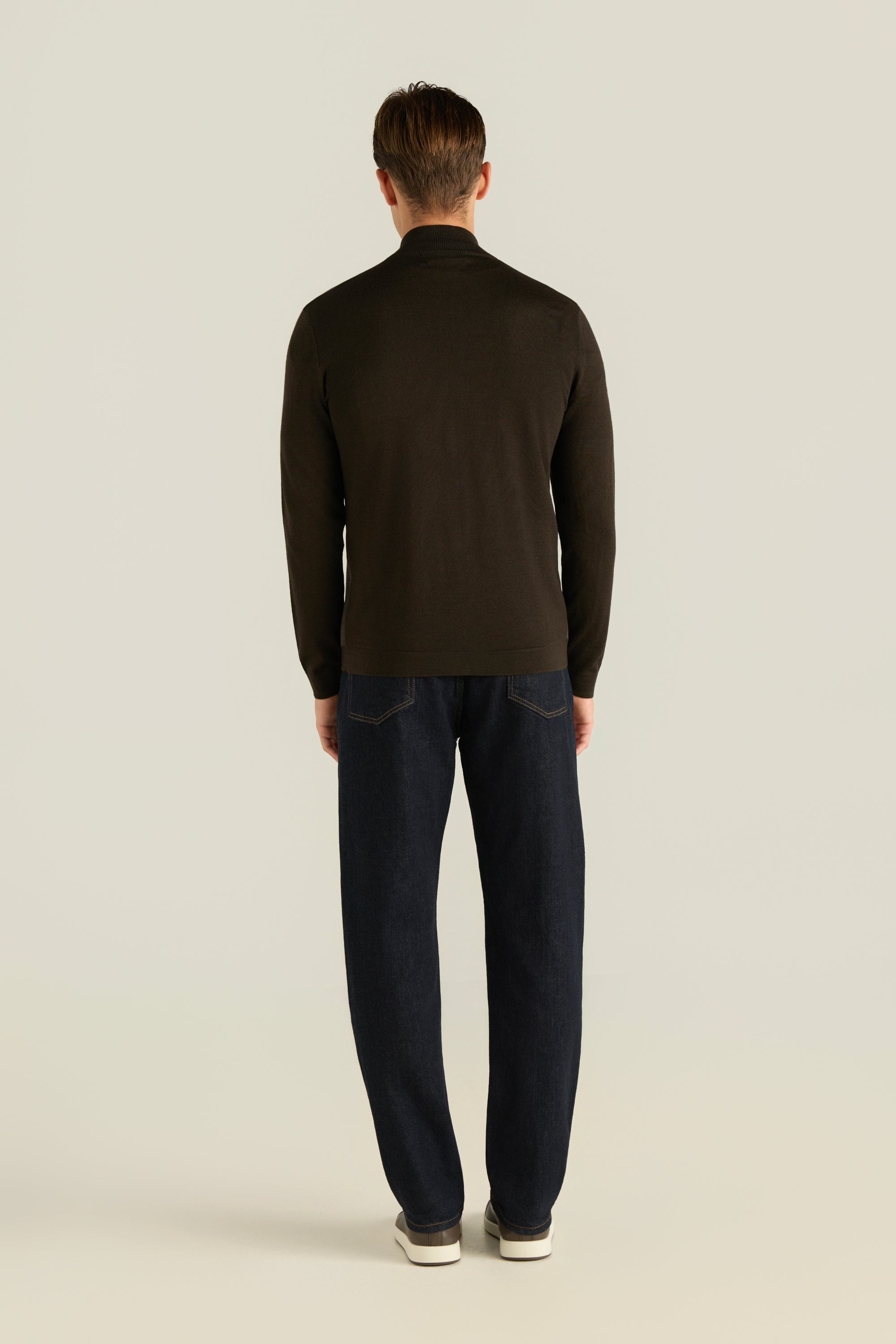 Men'S Pinstriped Zip Cardigan