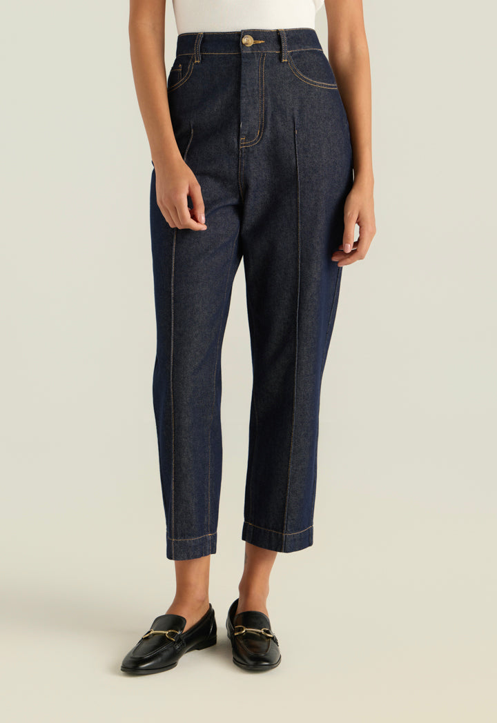 Piping Detail Mom Fit Jeans