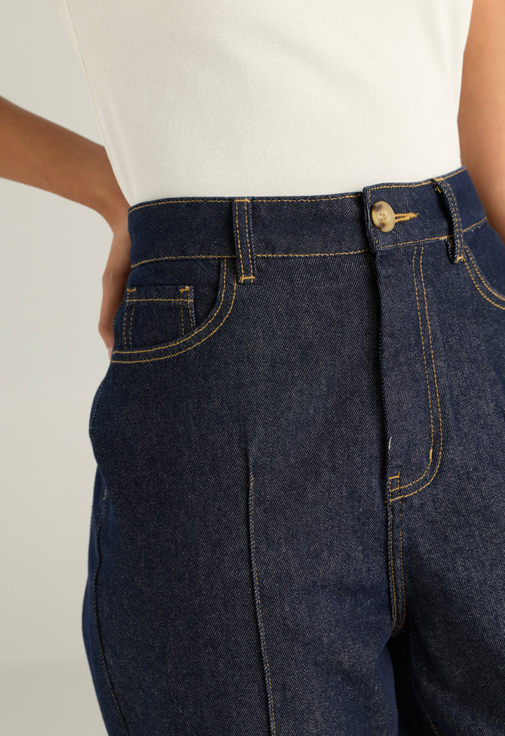 Piping Detail Mom Fit Jeans