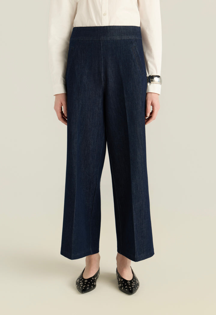 Wide Leg Denim Trousers