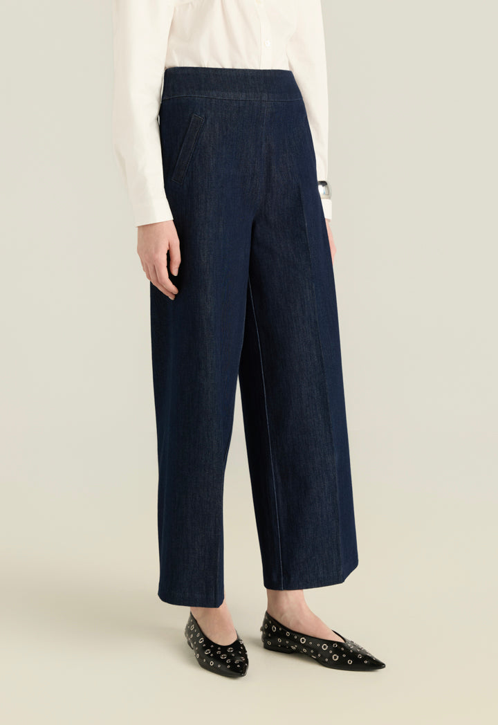 Wide Leg Denim Trousers