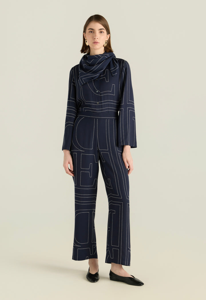 Contrast Stitched Trousers