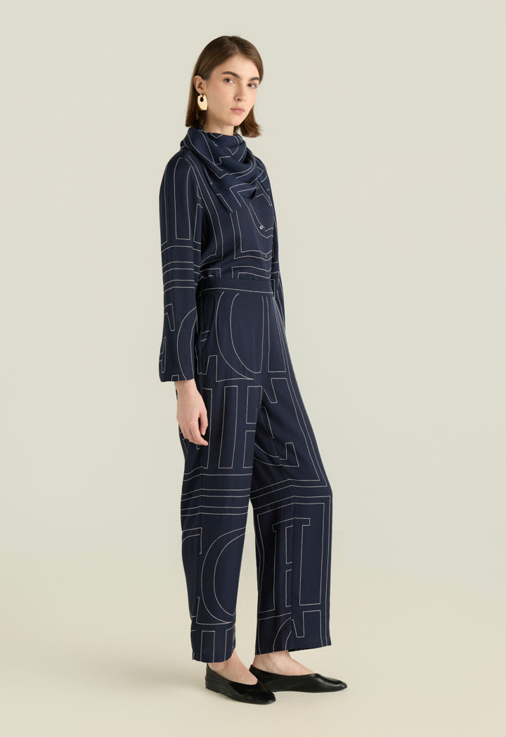 Contrast Stitched Trousers