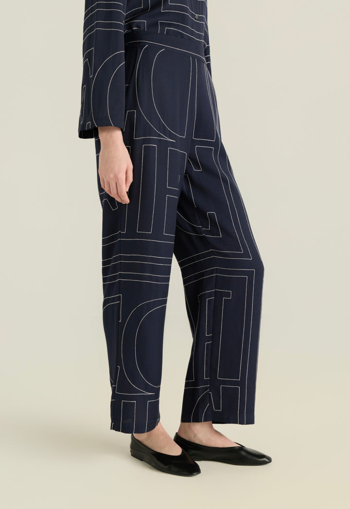 Contrast Stitched Trousers