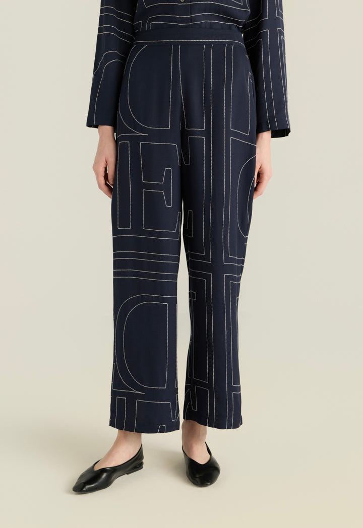 Contrast Stitched Trousers